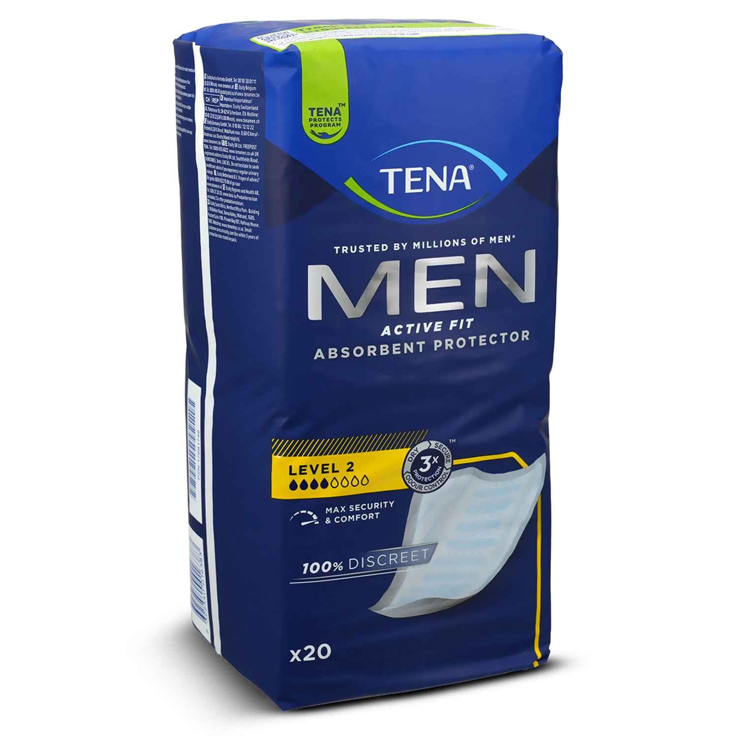 TENA Inkontinenz-Einlage TENA MEN Active Fit Level 2 Inkontinenz Einlagen, 20-St.