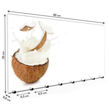 Primedeco Garderobenpaneel Magnetwand und Memoboard aus Glas Kokosmilch und Stücke