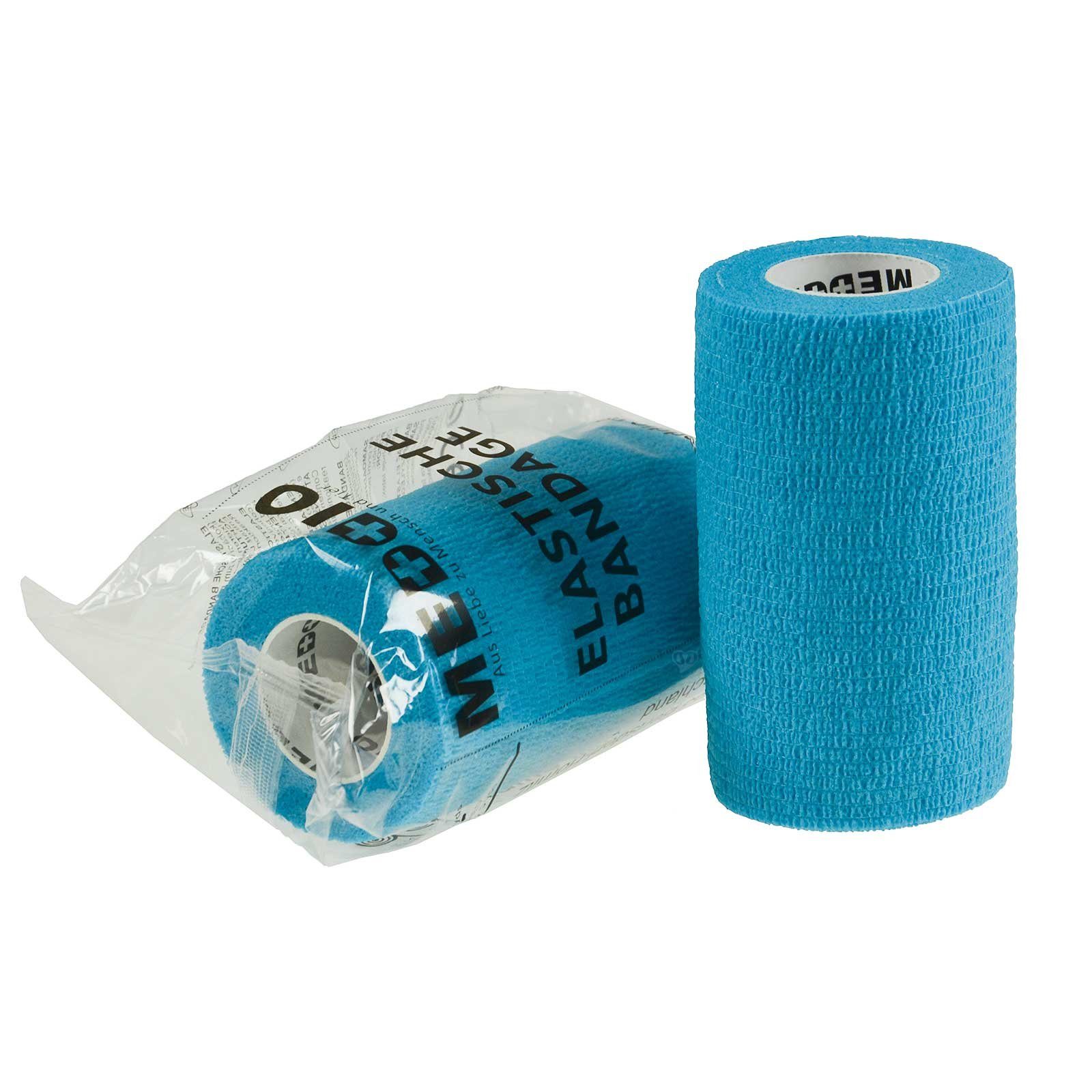 meDDio Bandage Vethaft Extra selbsthaftende Bandage 10cm f. Huf- und Klauenpfleger, hellblau