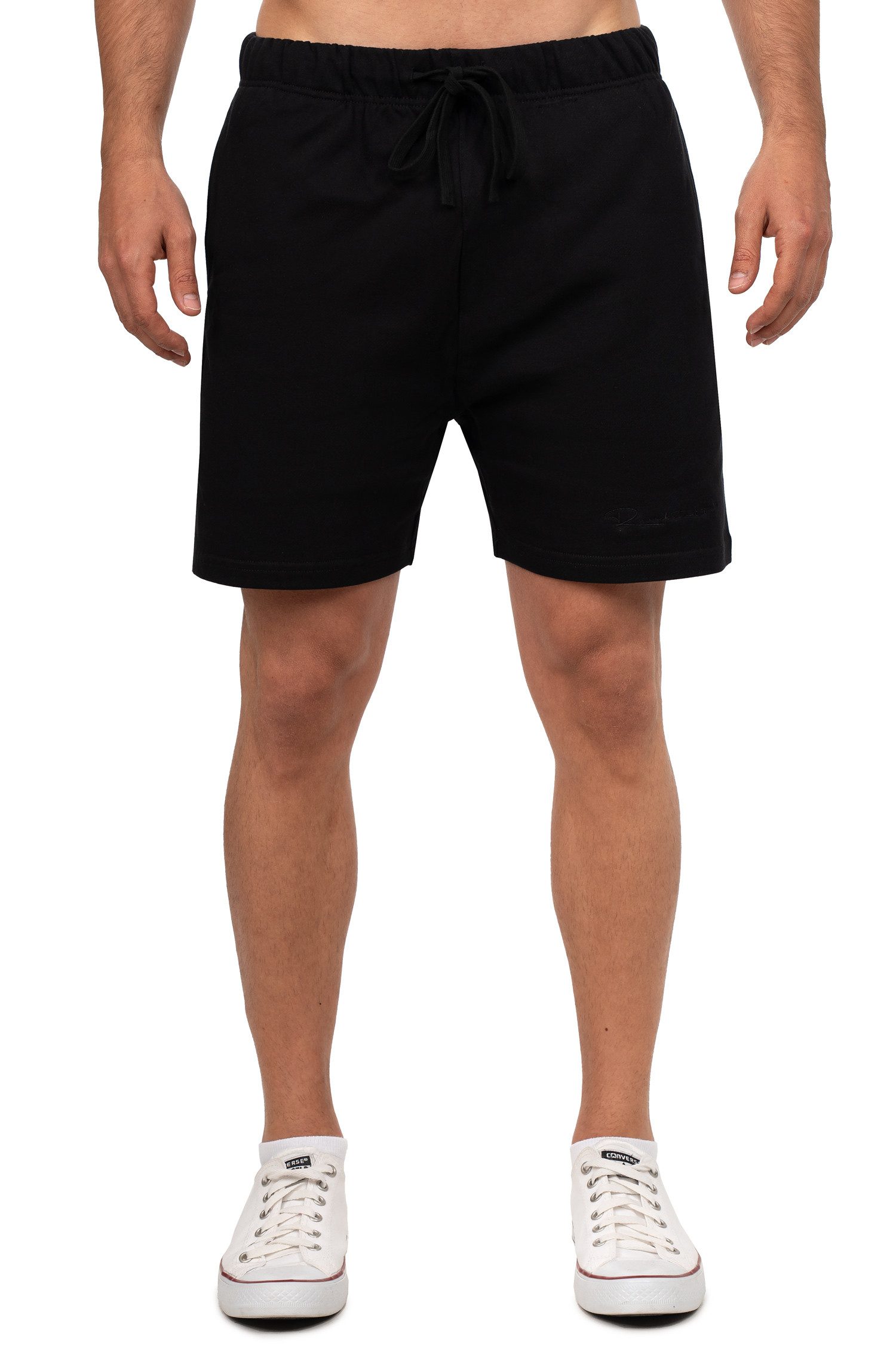 Reichstadt Sweatshorts Alltag Herren Shorts 25RS072 Dezente Ton-in-Ton Stickerei als stilvolles Detail