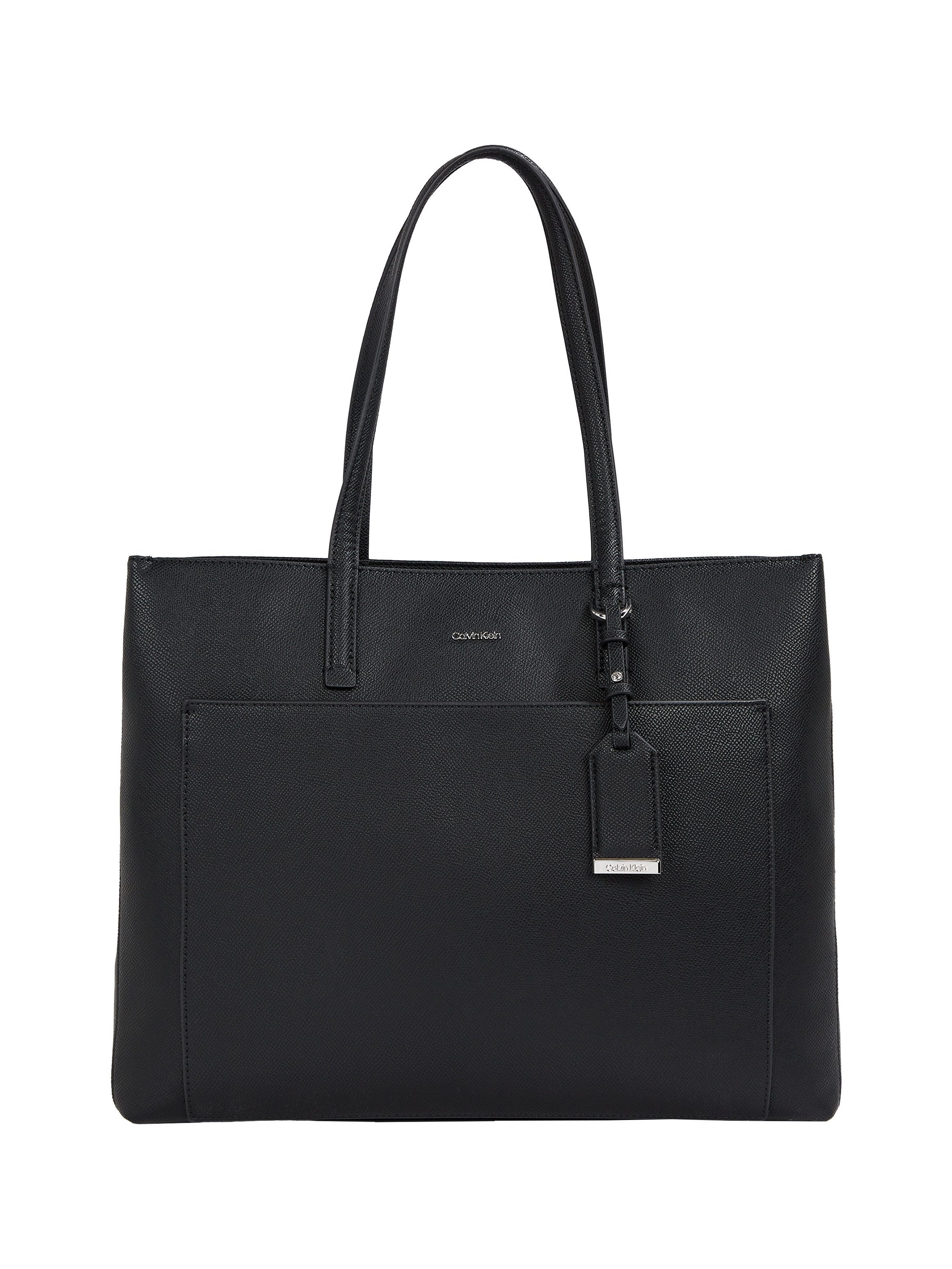 Calvin Klein Shopper CK MUST MEDIUM SHOPPER_CAVIAR, Schultertasche Damen, Henkeltasche, Umhängetasche Damen