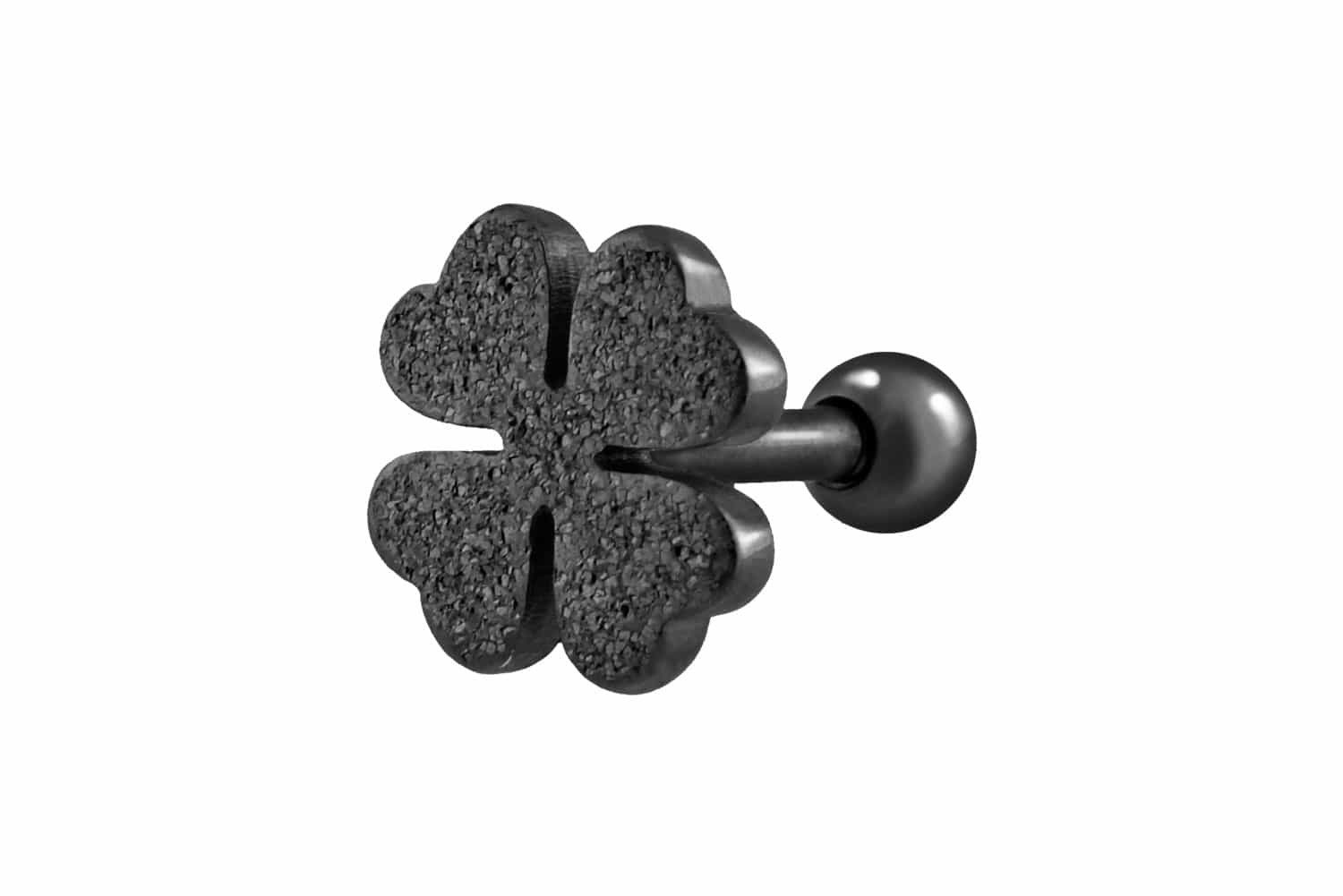 Piercing-Set Chirurgenstahl Ohrpiercing KLEEBLATT + DIAMANTOPTIK