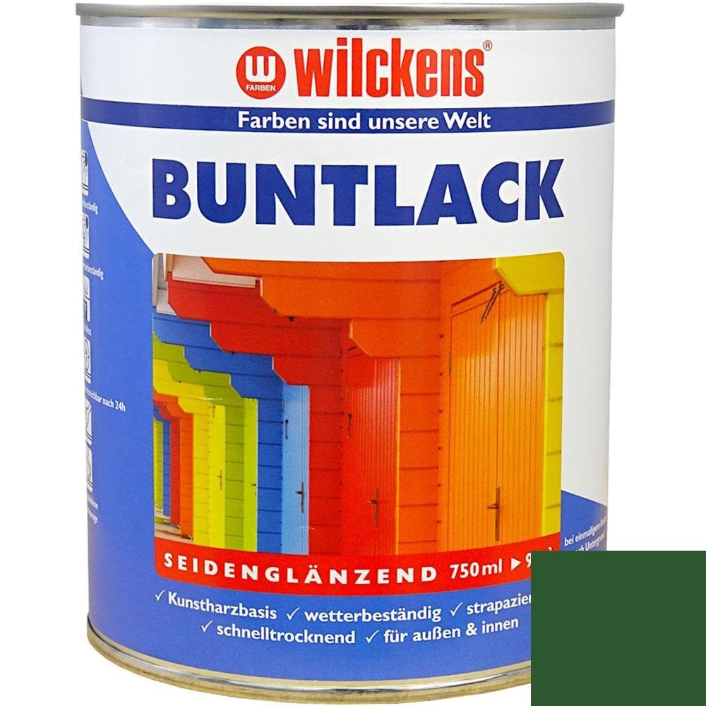 Wilckens Farben Kunstharzlack Buntlack, seidenglänzend, Laubgrün RAL 6002, 750 ml