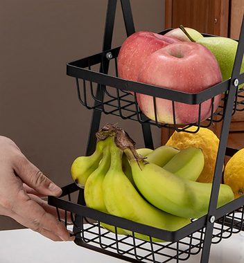 HYIEAR Obstschale dreistöckiger Obstkorb aus Metall, für Obst, Brot, Snacks, Gemüse, (Set, 1-tlg), Multifunktionales Lagerregal