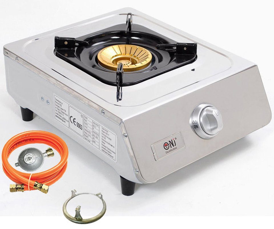 NJ The right choice Gaskocher NSD-11, (Mit Zündsicherung), Gaskocher 1 flammig Propan Campingkocher Edelstahl