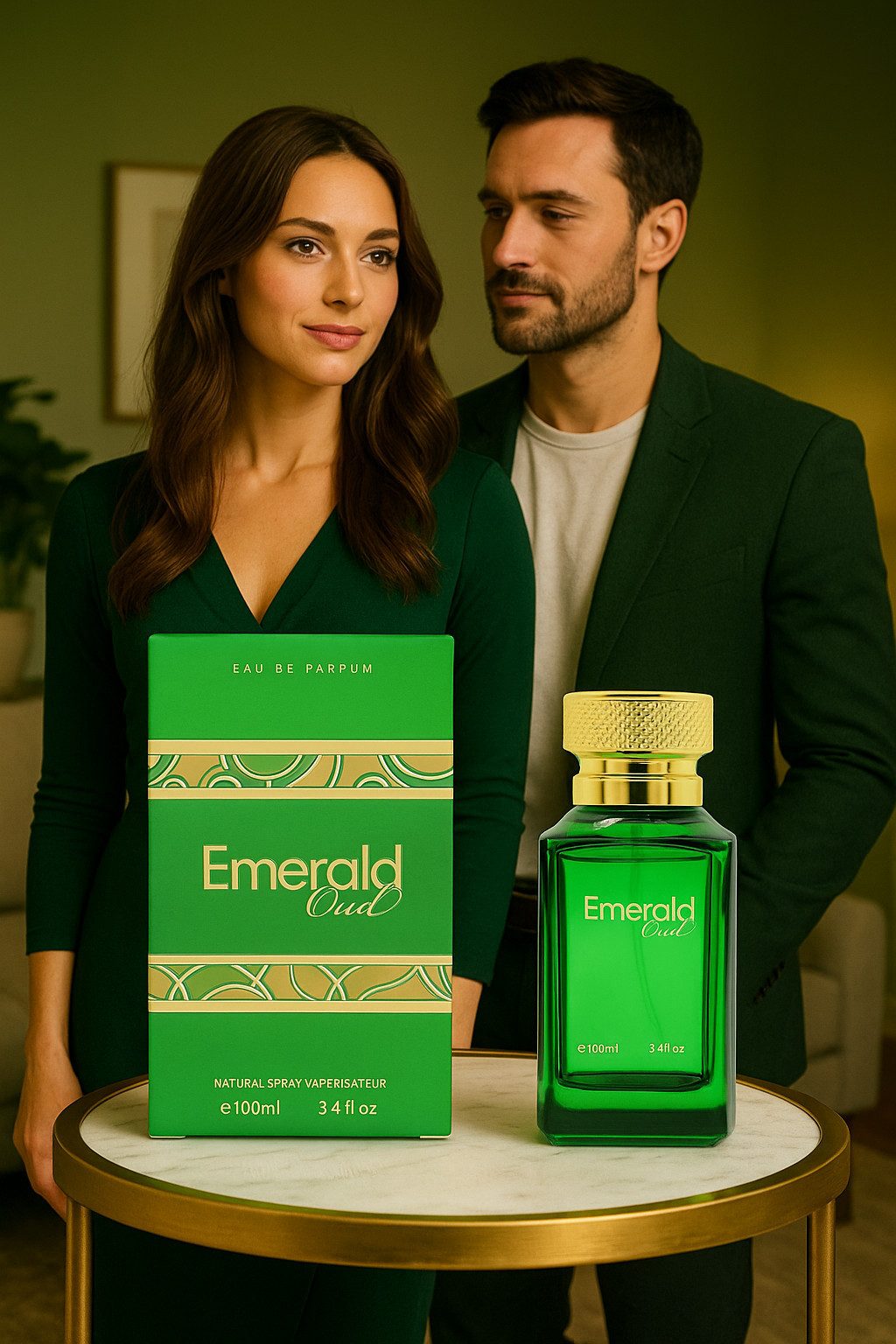 Attar & Co London Eau de Parfum Emerald Oud Classic & Intense Unisex, Floral-Orientalisch 100 ml, 1-tlg., Hergestellt in England, Zitrone, Safran, Rose, Moschus