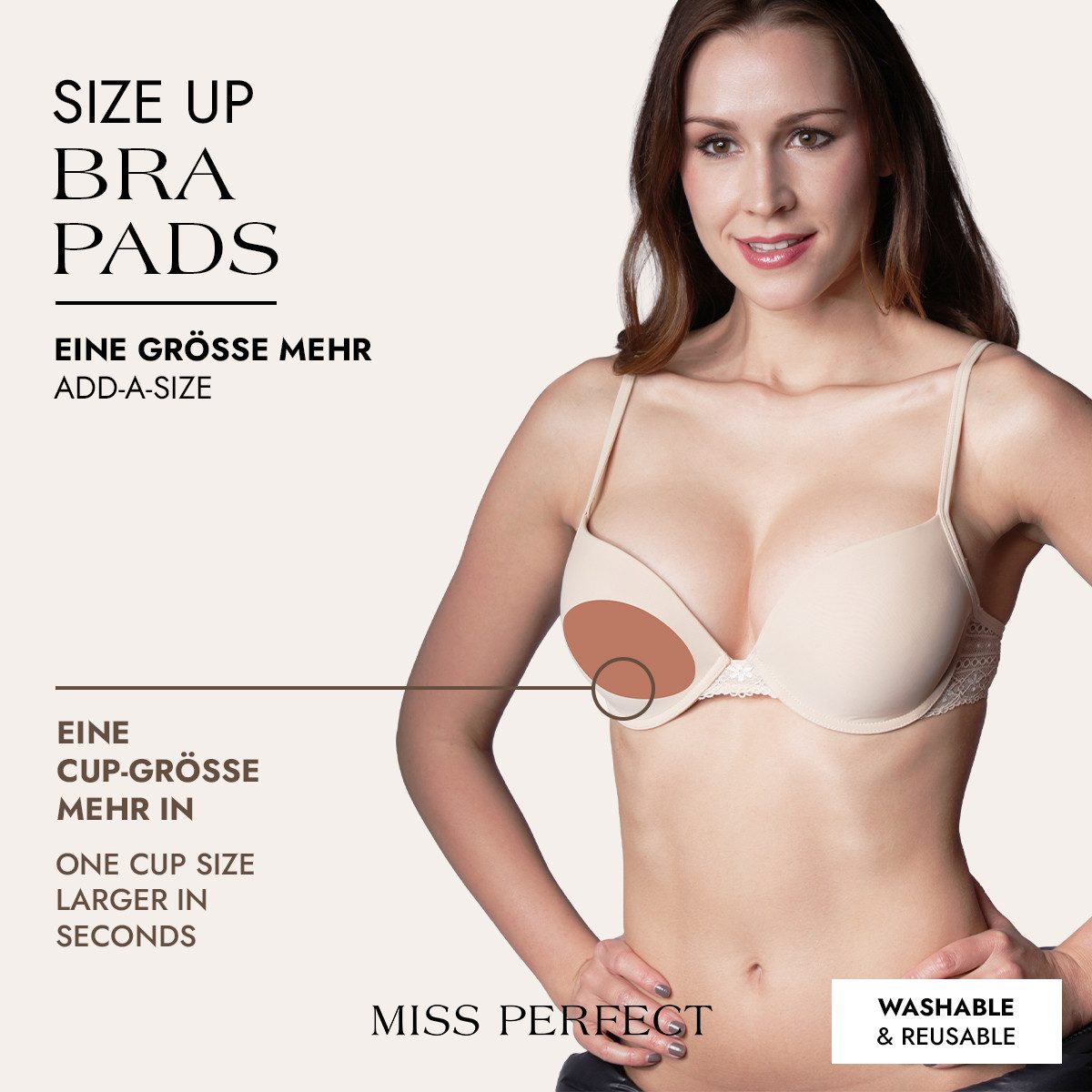 Miss Perfect BH-Einlagen 20042-62, Size-up Bra Pads – BH-Einlagen für volleres Dekolleté