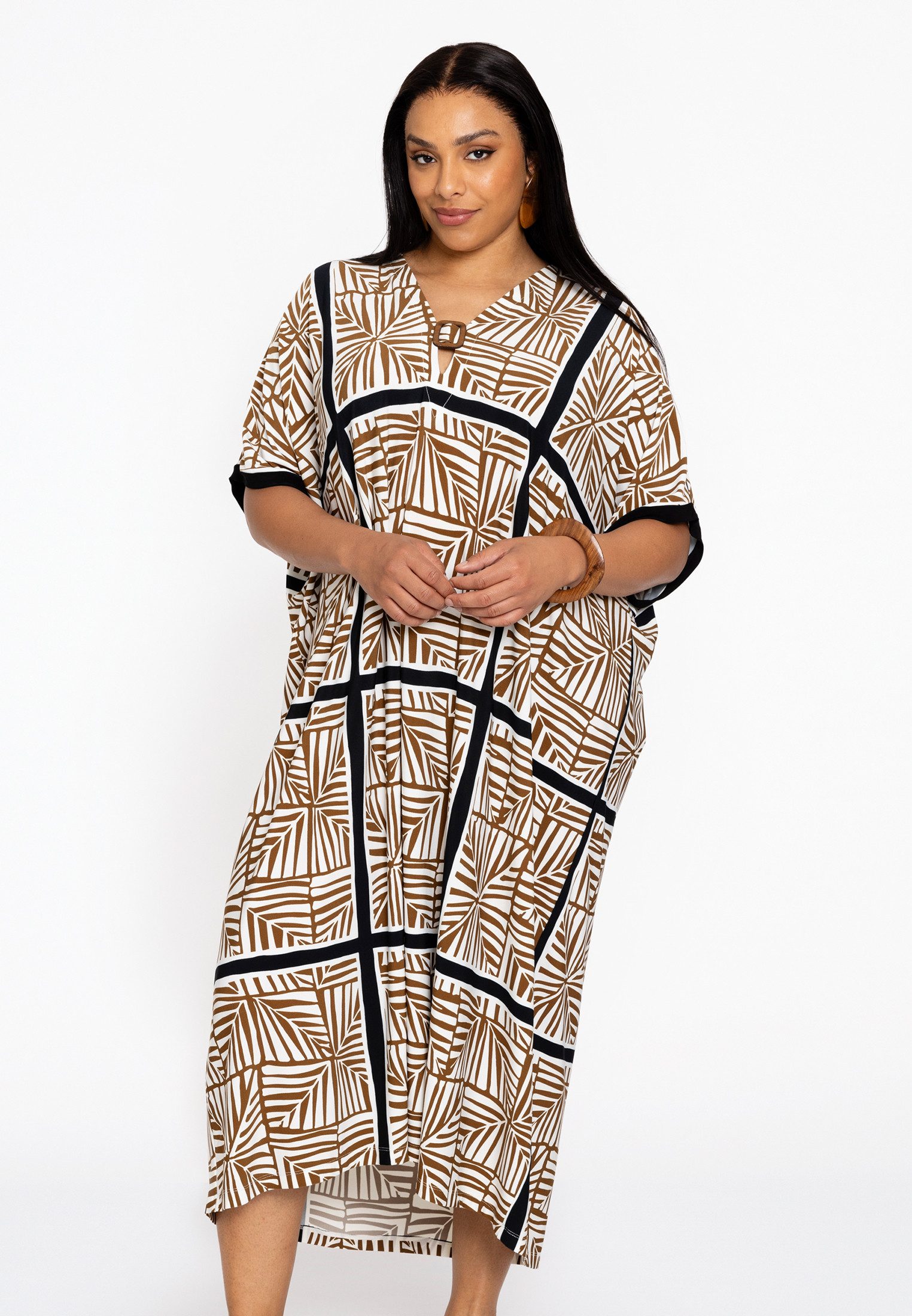 YOEK Cardigan Damen Kaftan mit Druck