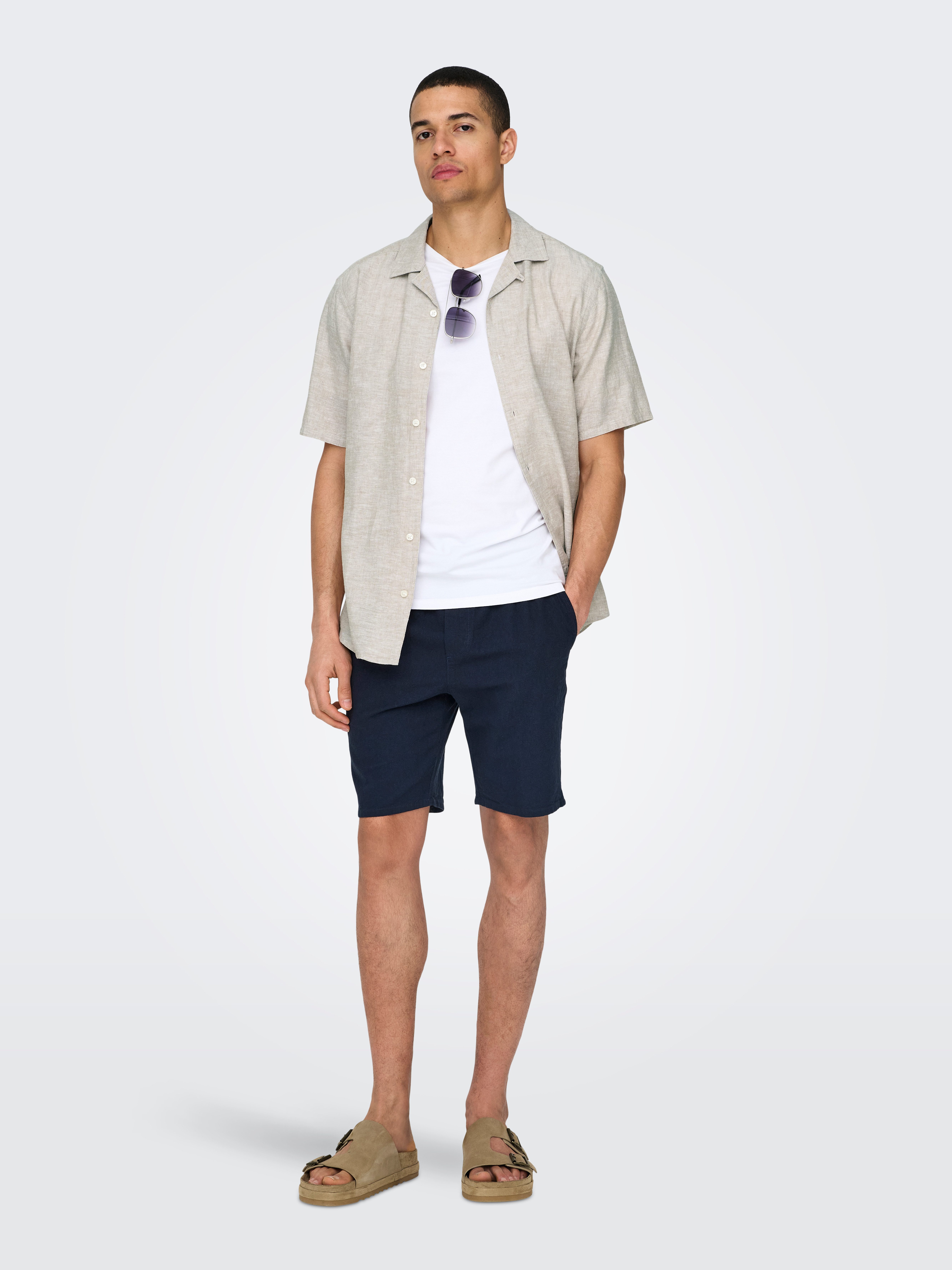 ONLY & SONS Shorts ONSLINUS 0007 COT LIN SHORTS NOOS