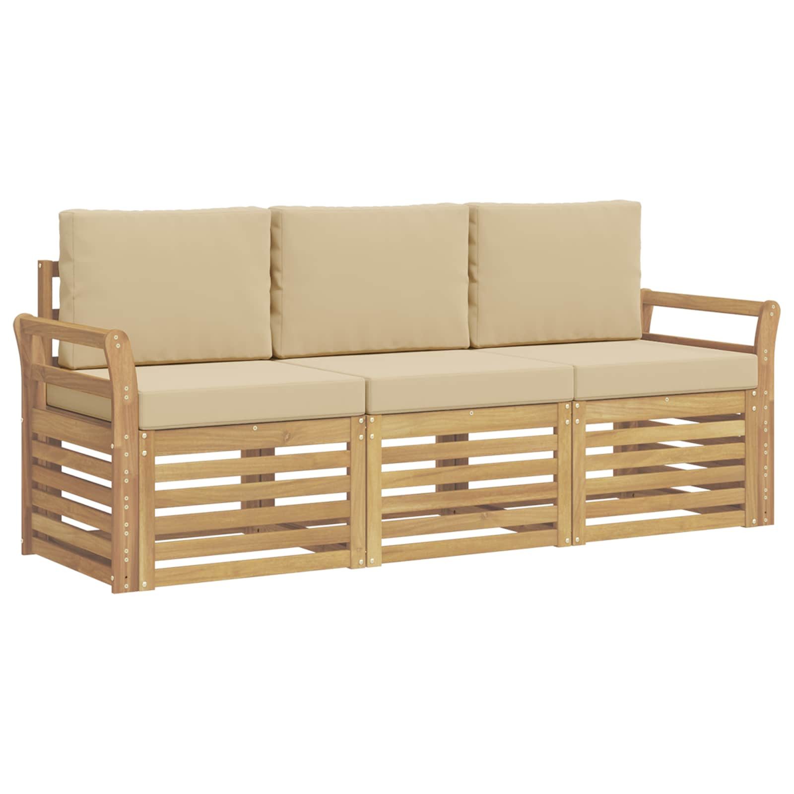 vidaXL Gartensofa Sofagarnituren Massivholz, 3 Teile
