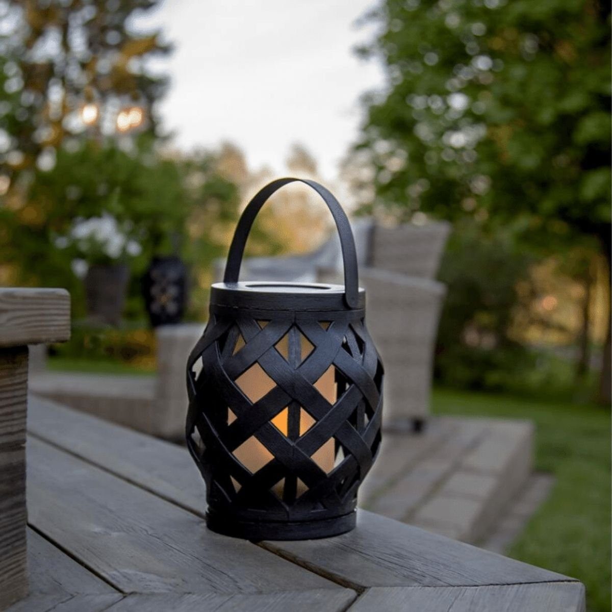 STAR TRADING LED Laterne LED Laterne Flamme LED mit bewegtem Feuereffekt 16x14cm Timer, LED Classic, gelb