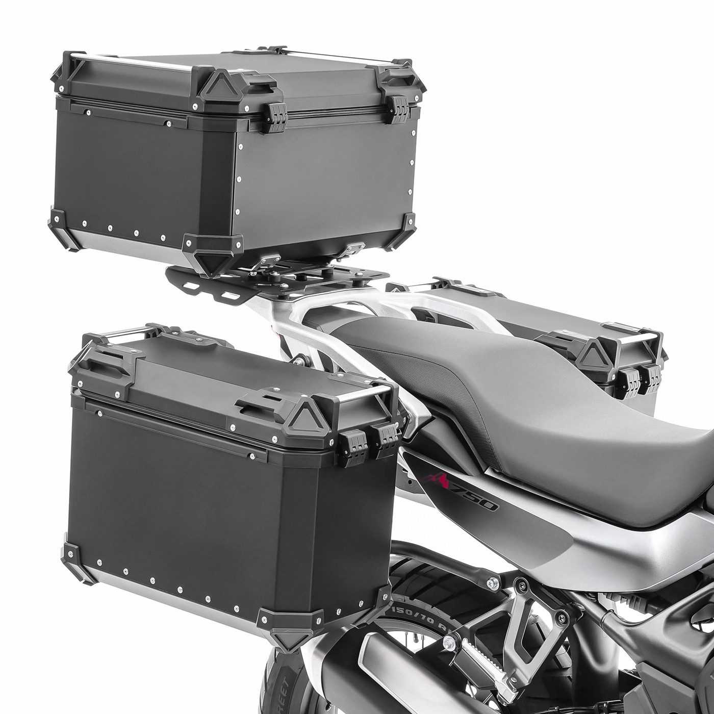 Bagtecs Kofferset Set Alukoffer + Topcase + Träger passend für Honda Transalp XL 750 23-