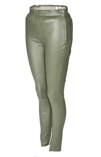 Be Noble Lederhose Martina olive ECHT Lederleggings supereng im schönem Olive