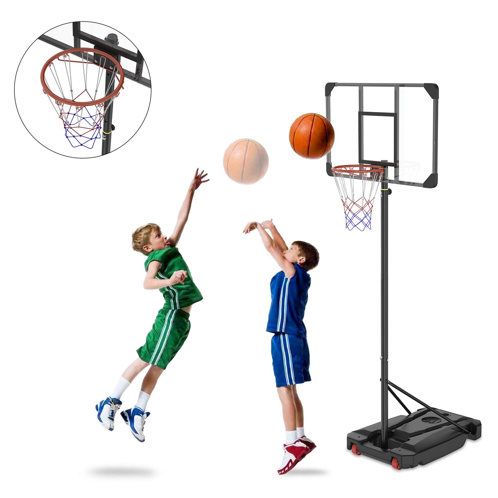 Basketballständer Höhenverstellbarer 150–260 cm Freistehender Basketballständer