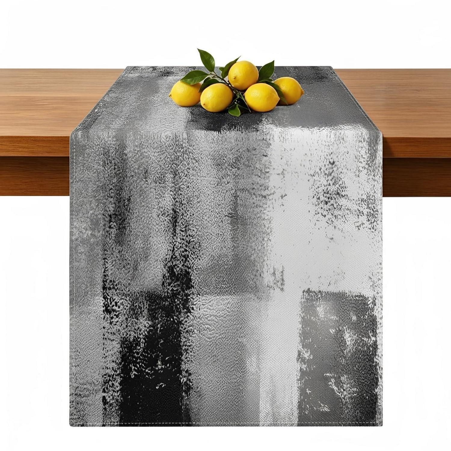LuxusKollektion Tischläufer Tischläufer Modern Abstrakt 40 x 100 cm Schwarz (1-tlg)