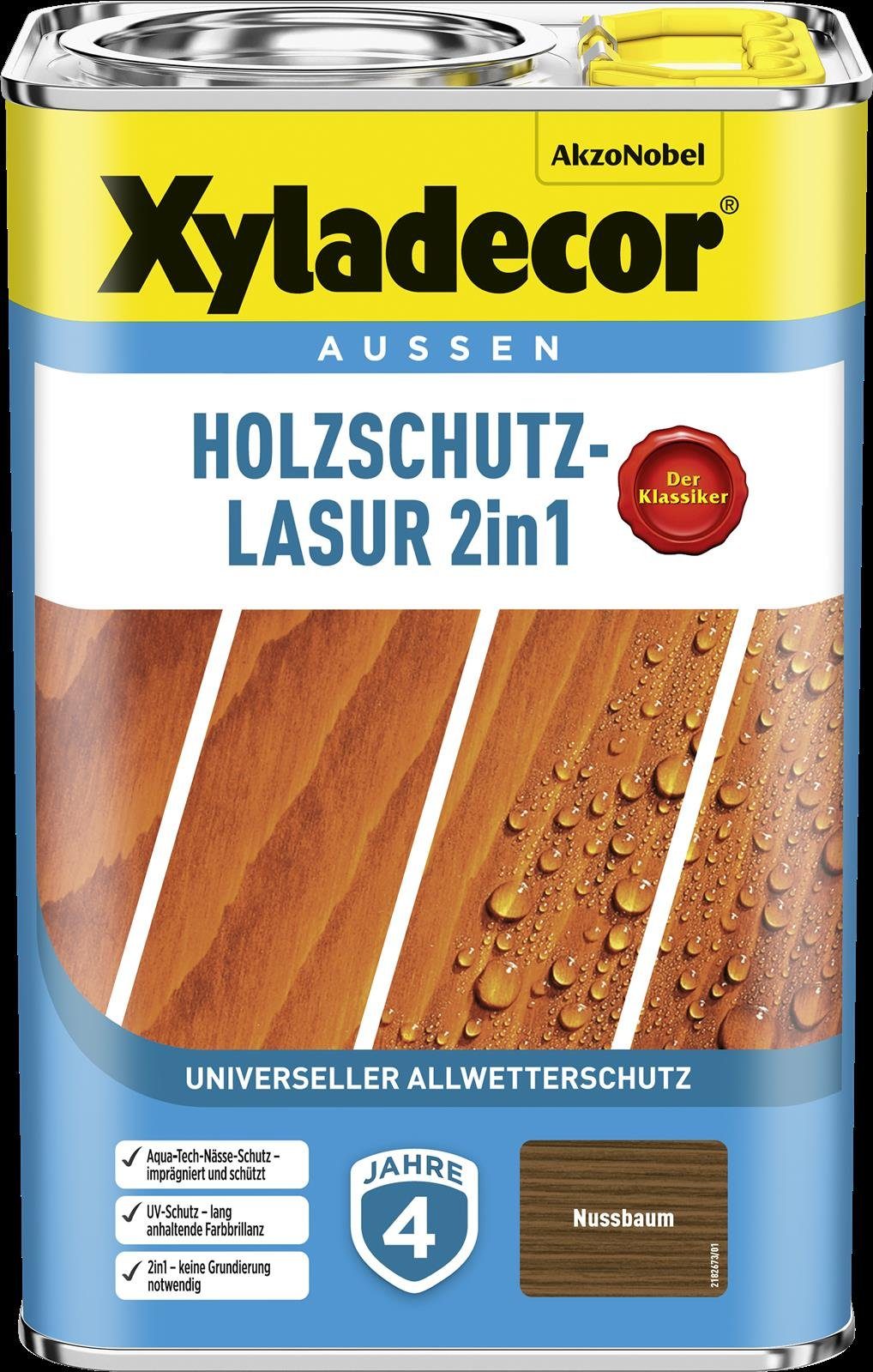 Xyladecor  Holzschutzlasur Holzschutzlasur Nussbaum 4 l Außen Imprägnierung Holzschutzmittel