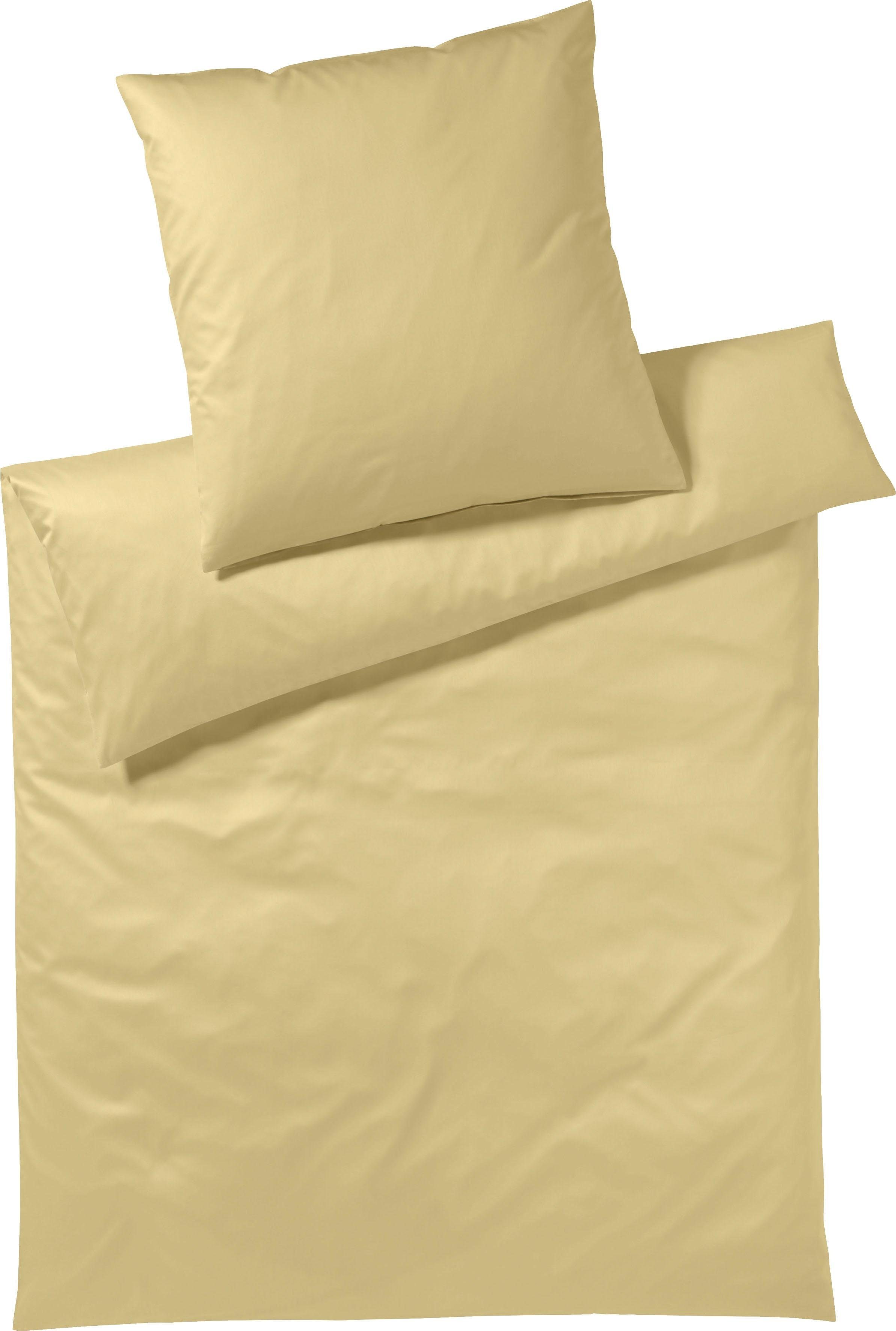 Bettwäsche Pure & Simple Uni in Gr. 135x200, 155x220 oder 200x200 cm, Yes  for Bed, Mako-Satin, 2 teilig, Bettwäsche aus Baumwolle, zeitlose Bettwäsche  mit seidigem Glanz