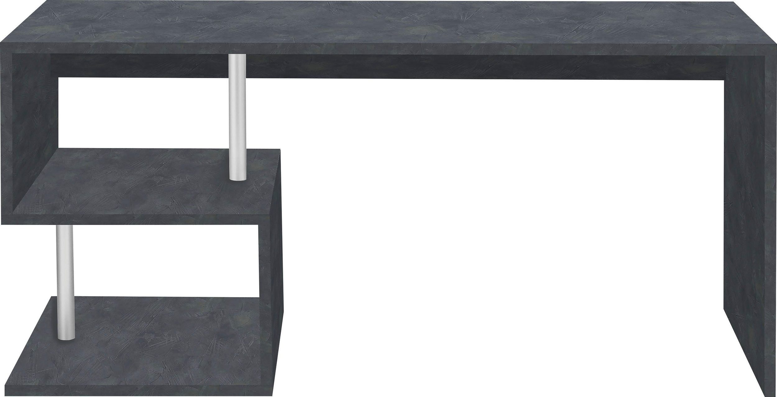 180x77,5x60 Schreibtisch Schiefer Esse Angolo einem cm), möbelando (BxHxT: mit Einlegeboden in