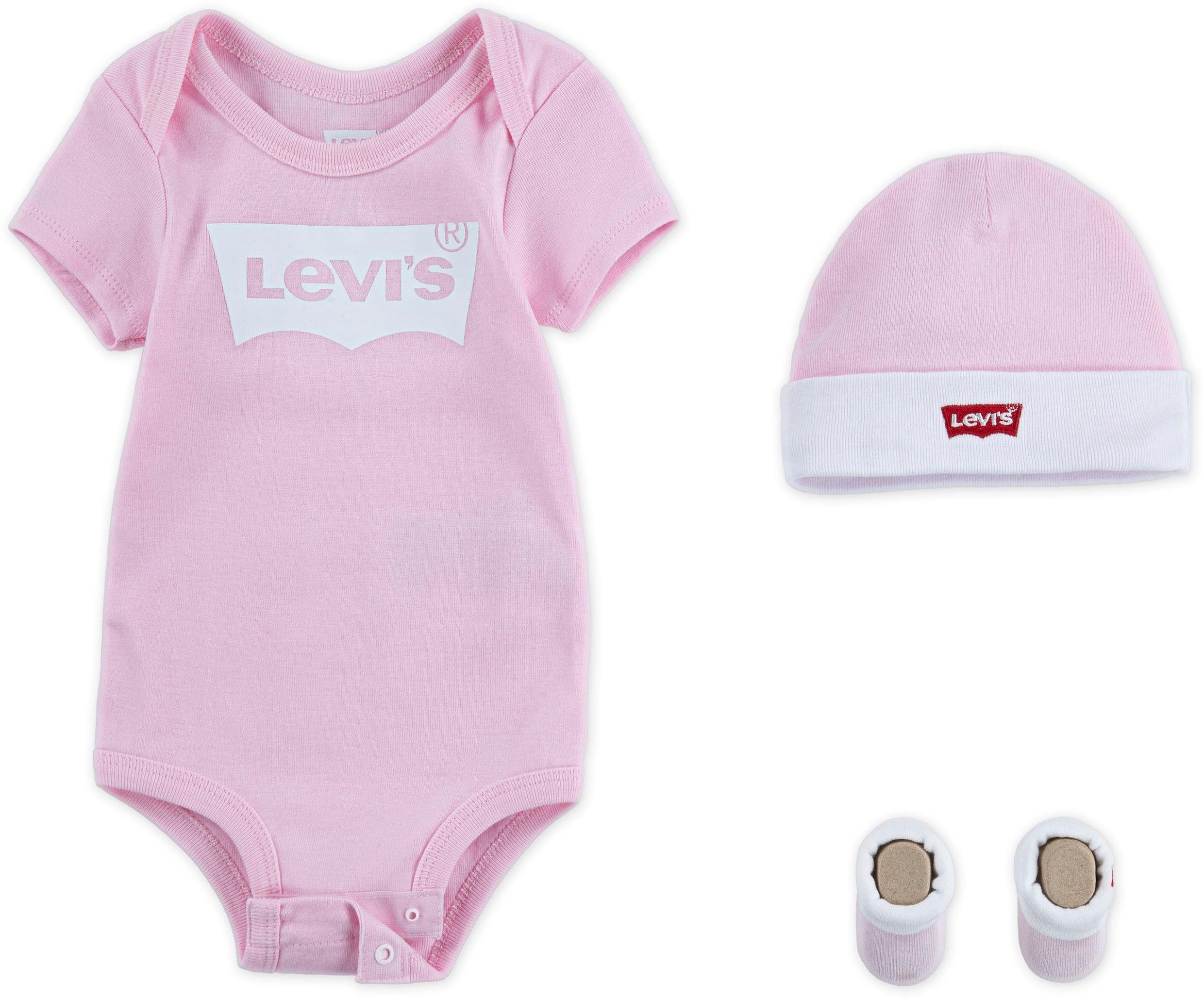 Levi's® Kids Body Neugeborenen-Geschenkset (Set, 3-tlg) UNISEX rosa | Unterwäsche-Bodies