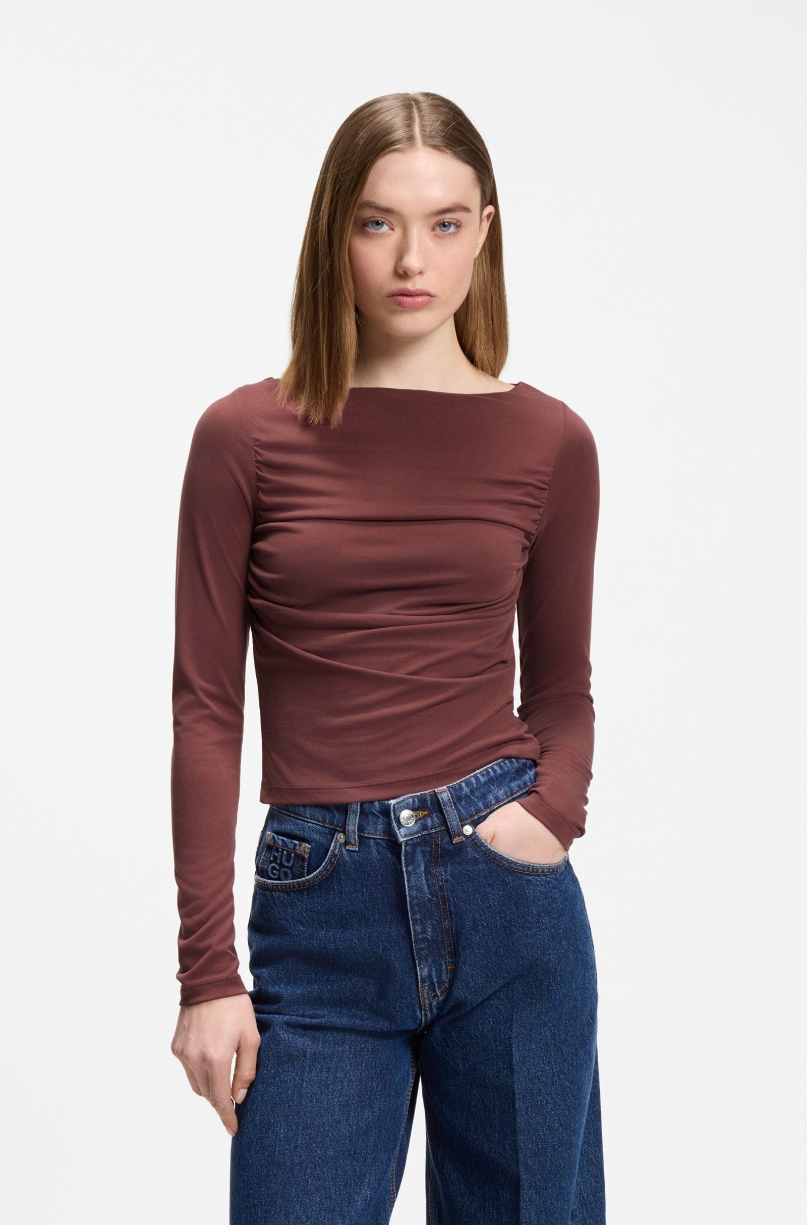 HUGO Langarmshirt Daeni (1-tlg., keine Angabe)