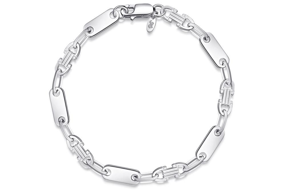 Silberkettenstore Silberarmband Plattenkette Armband (Steigbügelarmband) 6mm - 925 Silber