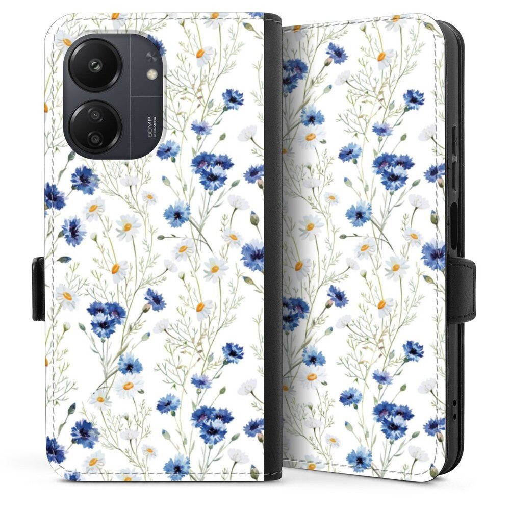 DeinDesign Handyhülle Muster Blume Blumen Flower Pattern 6, Xiaomi Redmi 13C 4G Hülle Handy Flip Case Wallet Cover