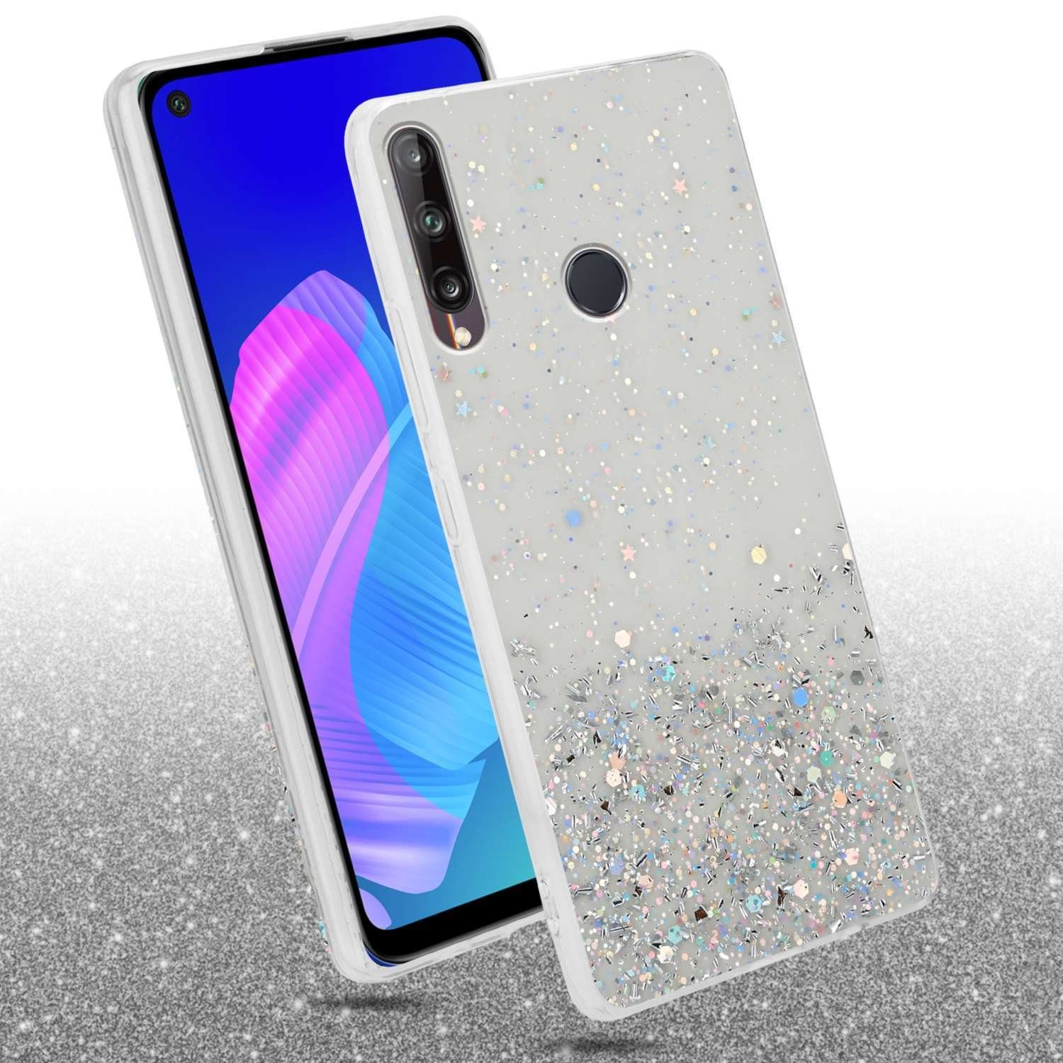 Cadorabo Handyhülle für Huawei P40 LITE E Hülle Huawei P40 LITE E, Flexible TPU Silikon Handy Schutzhülle - Hülle - mit Glitzer