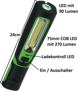 ChiliTec Arbeitsleuchte LED Stableuchte mit Akku "FlexiLED 300", Magnethalter, 3W, 270lm,IP44