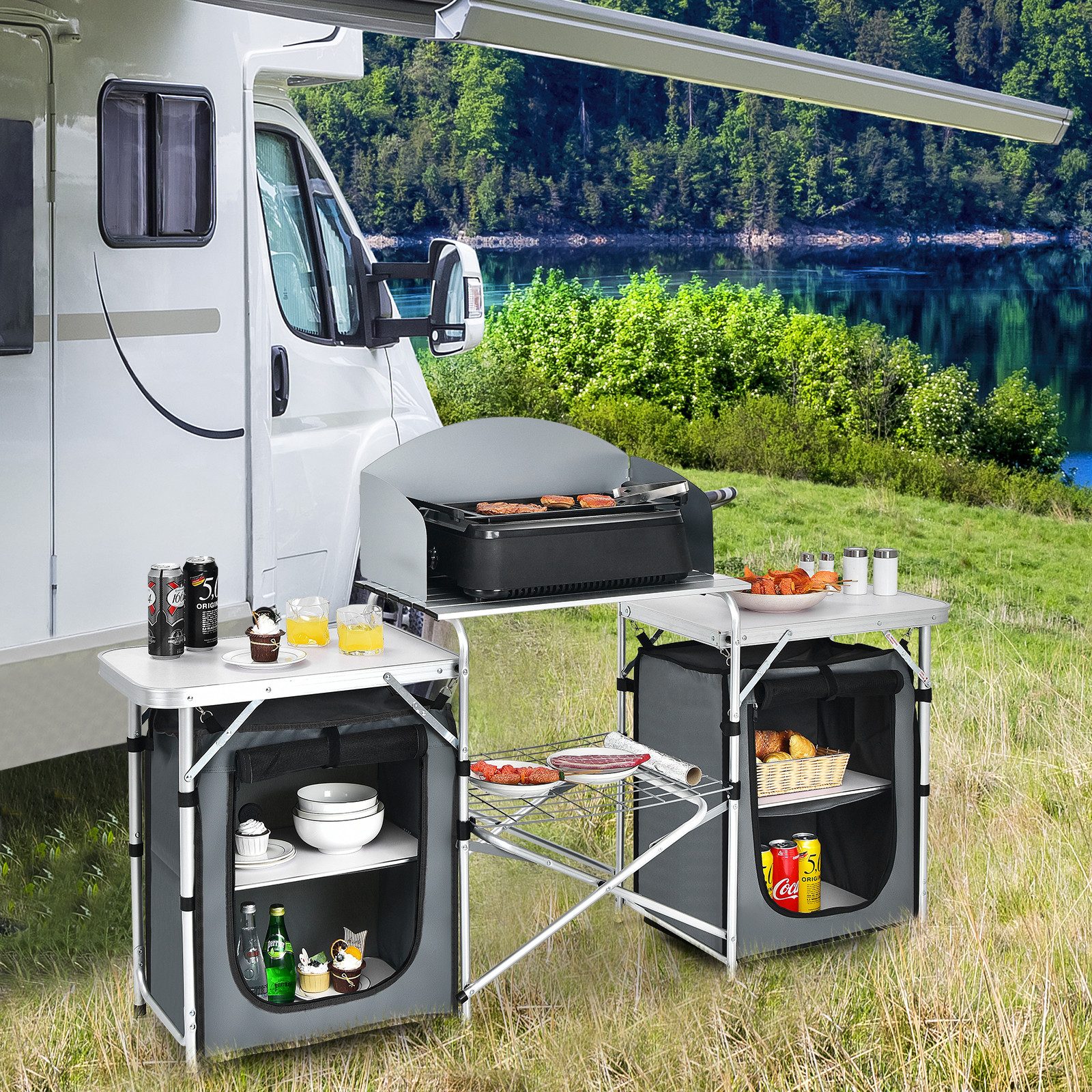 COSTWAY Campingtisch, mit Tragetasche