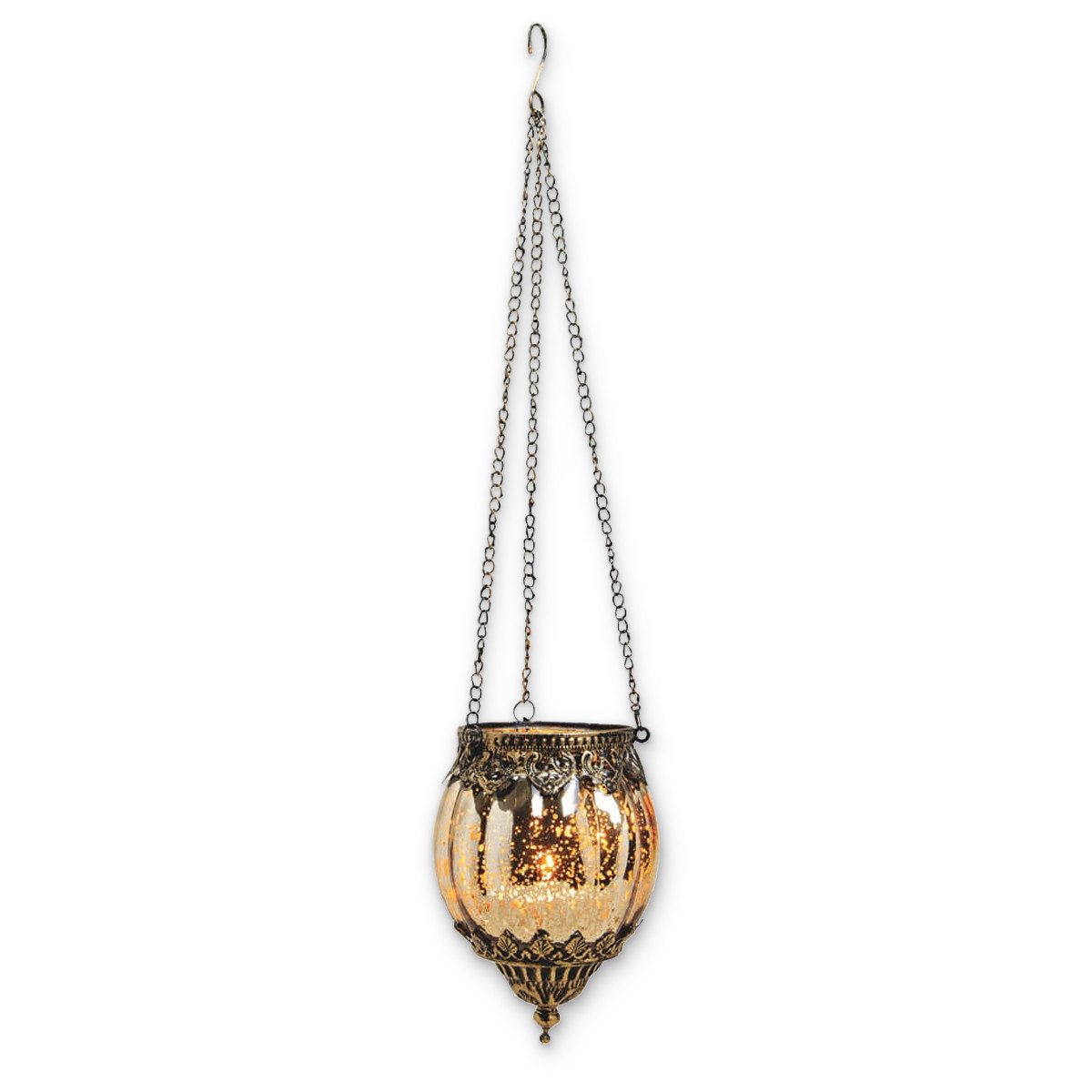 matches21 HOME & HOBBY Kerzenhalter Vintage Kerzenglas zum Hängen Windlicht Laterne, gold in 16 cm, Moderner Glas Kerzenhalter als Wohnzimmer Balkon Hochzeit Hänge-Deko