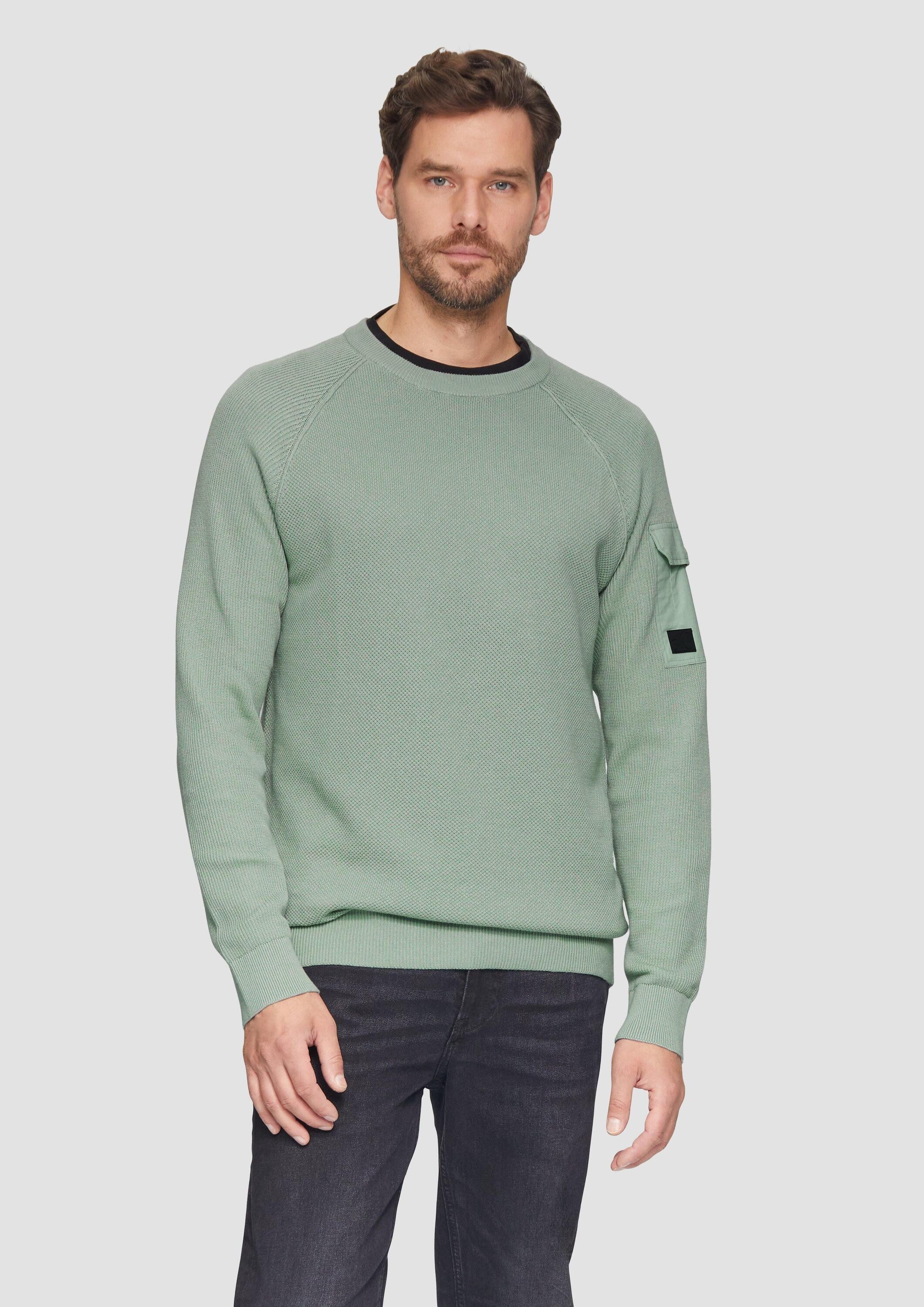 s.Oliver Longpullover Strickpullover Strickpullover mit Raglanärmeln und St günstig online kaufen