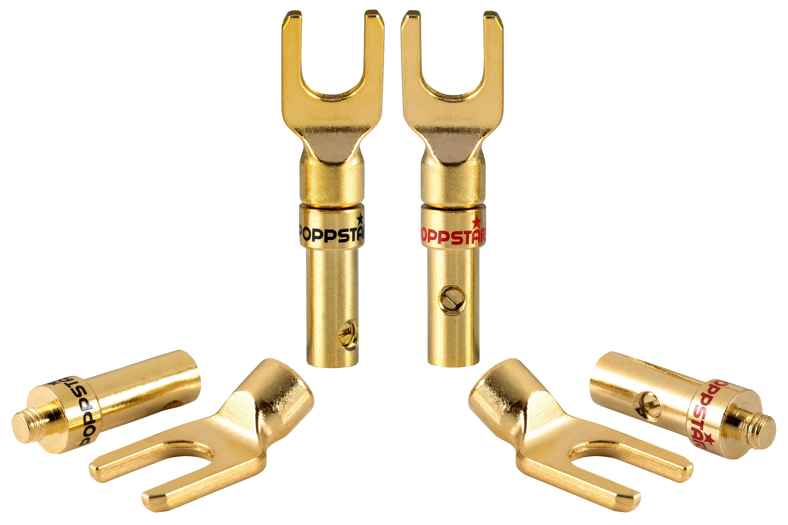 Kabelschuhe für Lautsprecherkabel, Stecker 24k vergoldet Audio-Adapter
