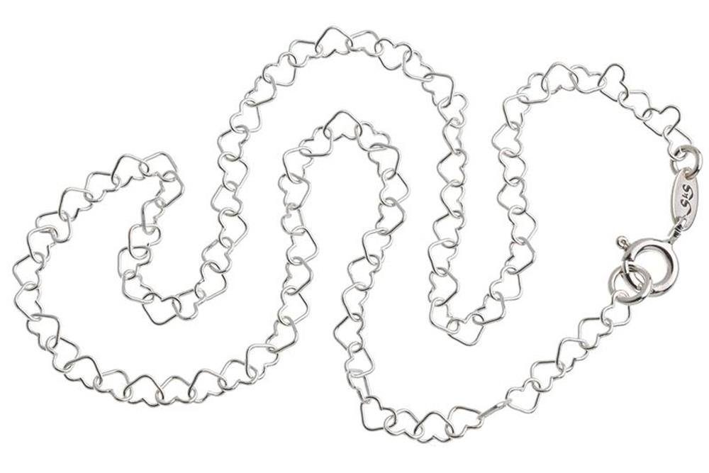 Silberkettenstore - wählbar Silberkette Silber, Kinderkette Länge Herzen von klein 925 32-37cm