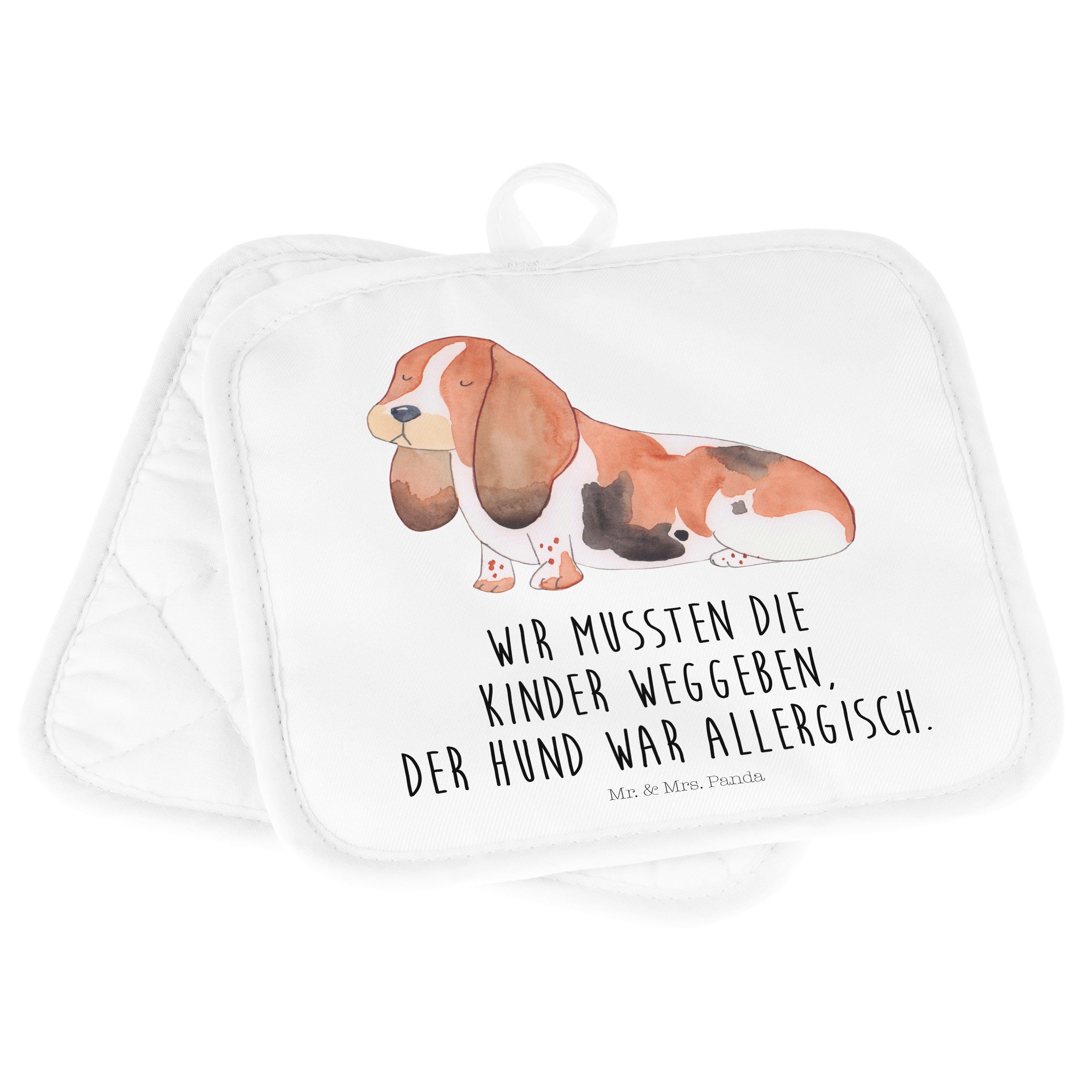 Mrs. - Topfl, Mr. (1-tlg) Geschenk, Hundeliebe, Weiß Basset Topflappen Panda Hund & - Tierliebhaber, Hound