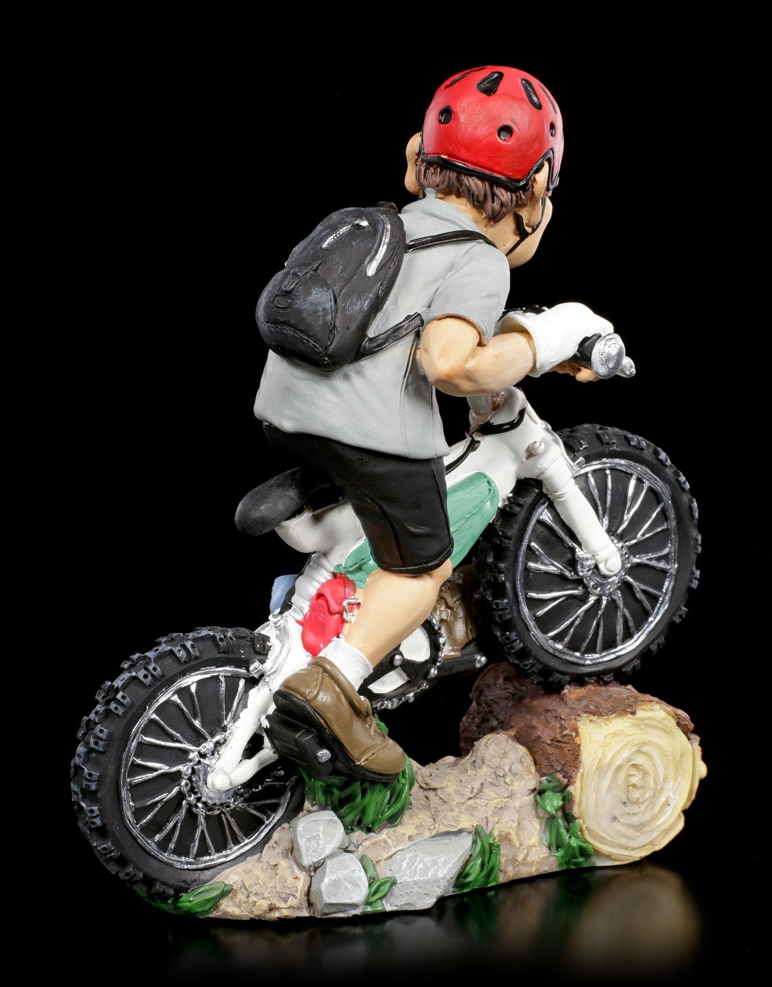 GmbH Figuren Dekofigur - Dekofigur Funny Sports hochkonzentriert Figur - Shop Mountainbiker
