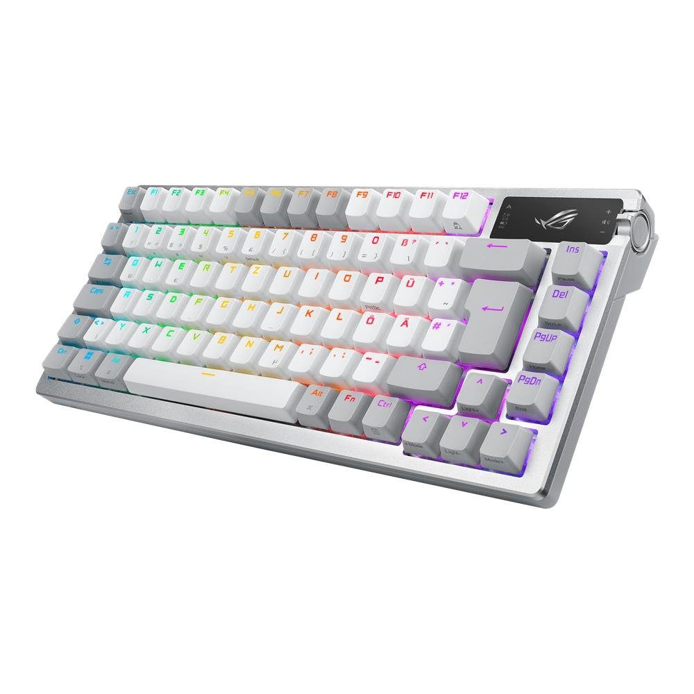 Asus ROG Azoth White Gaming-Tastatur (QWERTZ, RGB-LED, Mechanisch, USB, Bluetooth, Funk, ergonomisches Design) – Bild 3 von 5