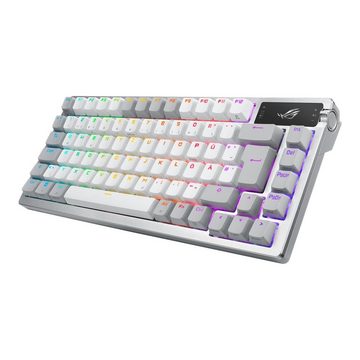Asus ROG Azoth White Gaming-Tastatur (QWERTZ, RGB-LED, Mechanisch, USB, Bluetooth, Funk, ergonomisches Design)