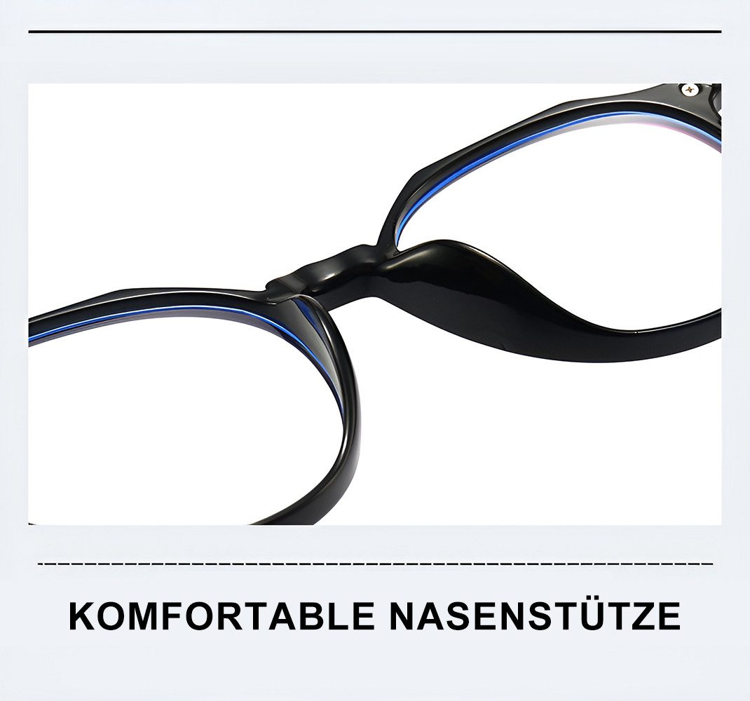 PACIEA Lesebrille Damen Herren Rundrahmen Blaulichtfilter Vollrand Ultraleicht