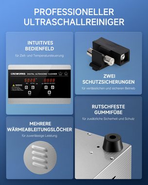 CREWORKS Ultraschallreiniger 15L Ultraschallreinigungsgerät Ultrasonic Cleaner + Korb