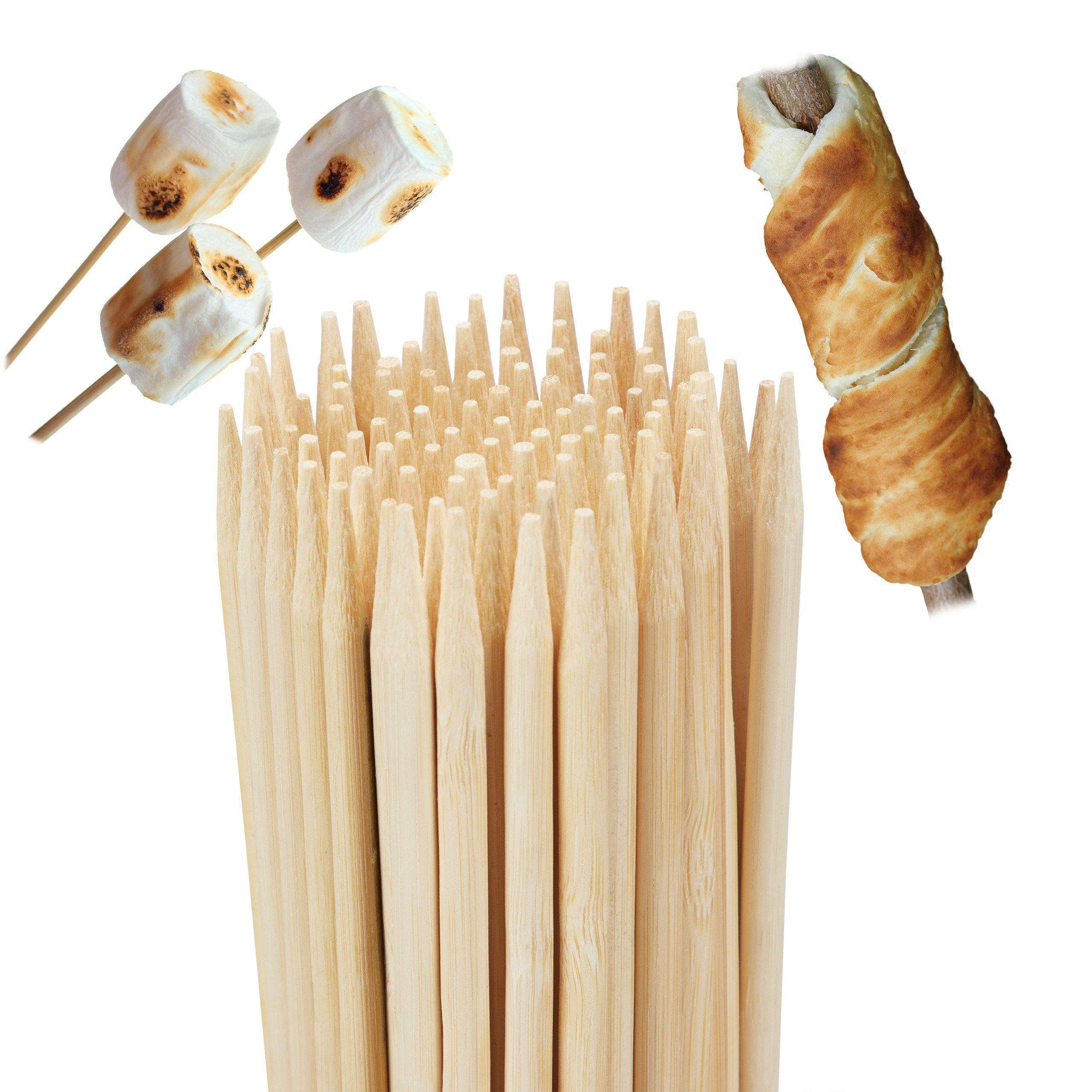 relaxdays Grillspieß Stockbrot Spieße 100er Set extra lang (100-St)