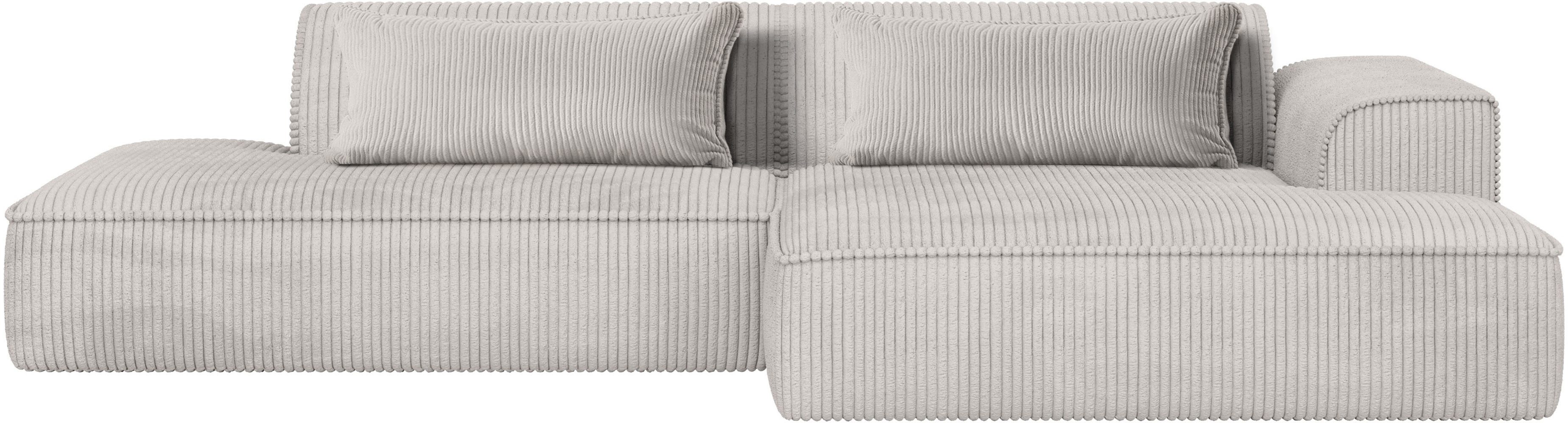 exxpo - sofa fashion Ecksofa Billund modernes Designsofa, bequem und elegant, Breite 294cm, L-Form, modern, L-form, Wellenfedern, inklusive 2x Nierenkissen