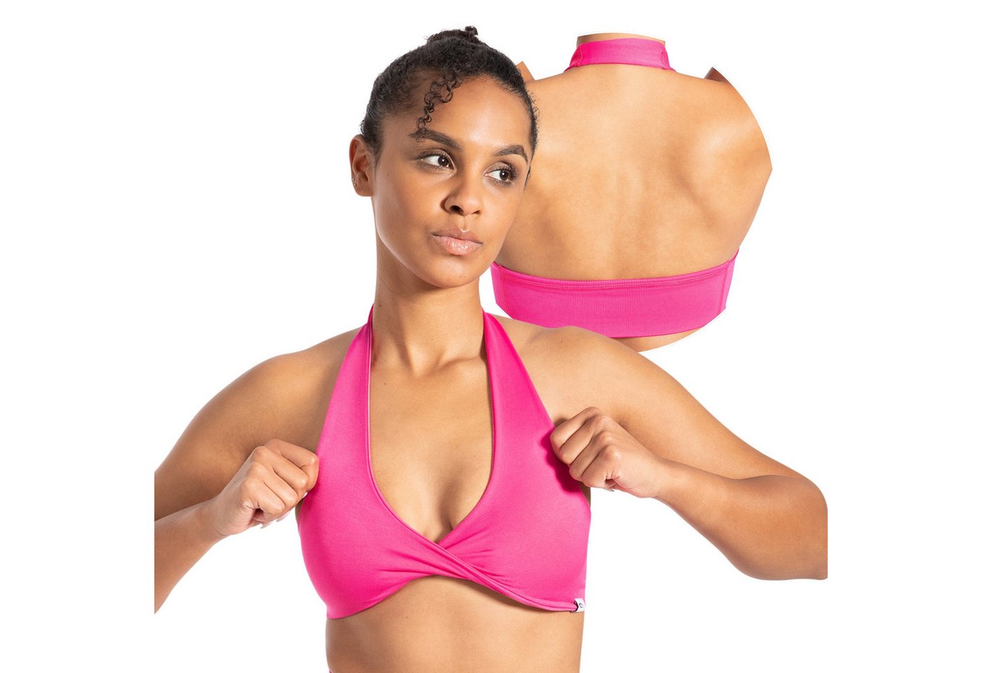Smilodox Sport-BH Myrah Twisted, Shaped Fit Wickel-V-Ausschnitt & offener Rücken Yoga Bra, elastisches Funktionsmaterial, Ohne Bügel, Alltag & Gym