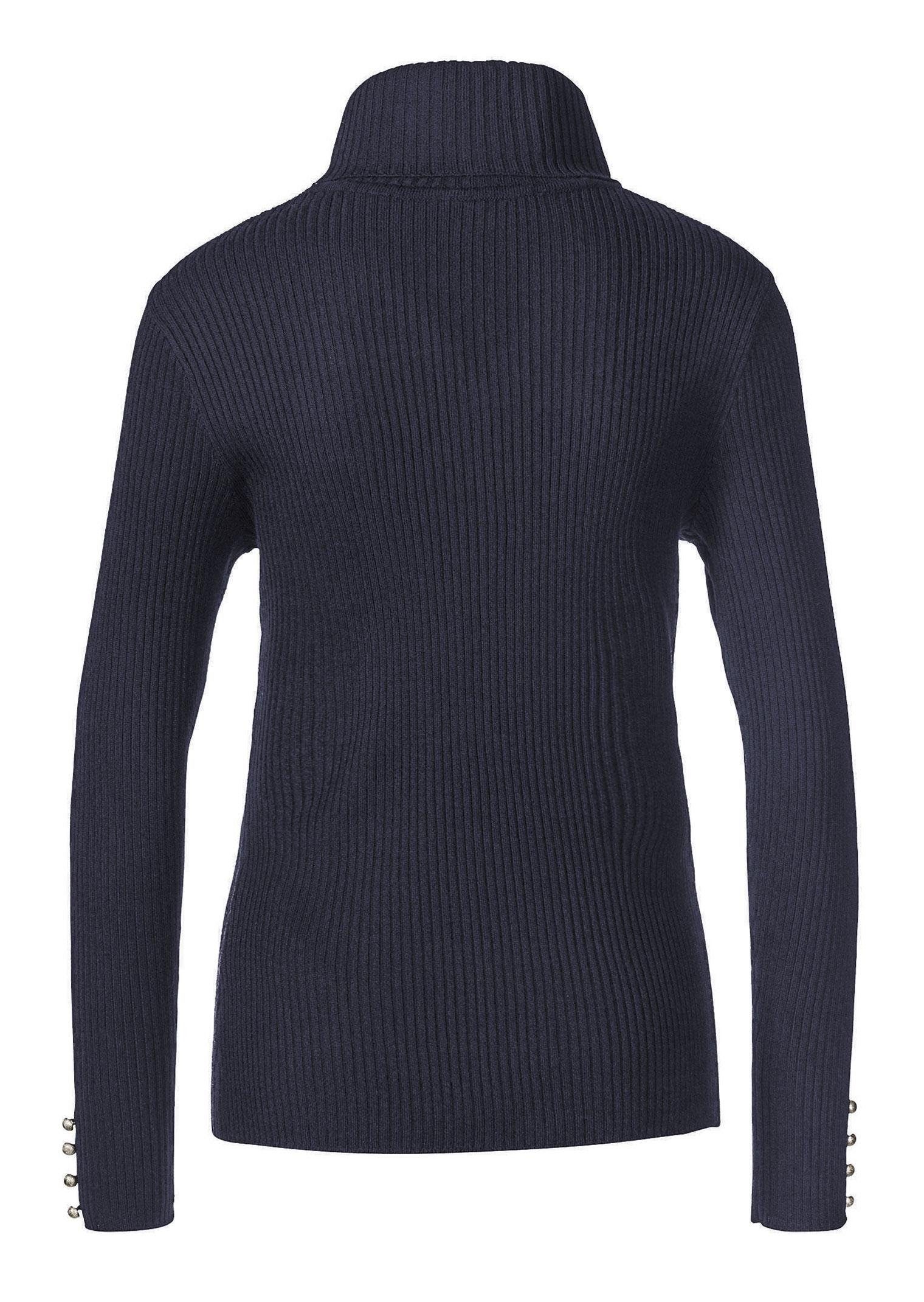 GOLDNER Rollkragenpullover Eleganter Rollkragenpullover mit optischen Knöpfen
