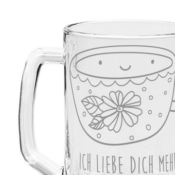 Mr. & Mrs. Panda Bierkrug Kaffee Tasse - Transparent - Geschenk, lustige Sprüche, Gute Laune, B, Premium Glas