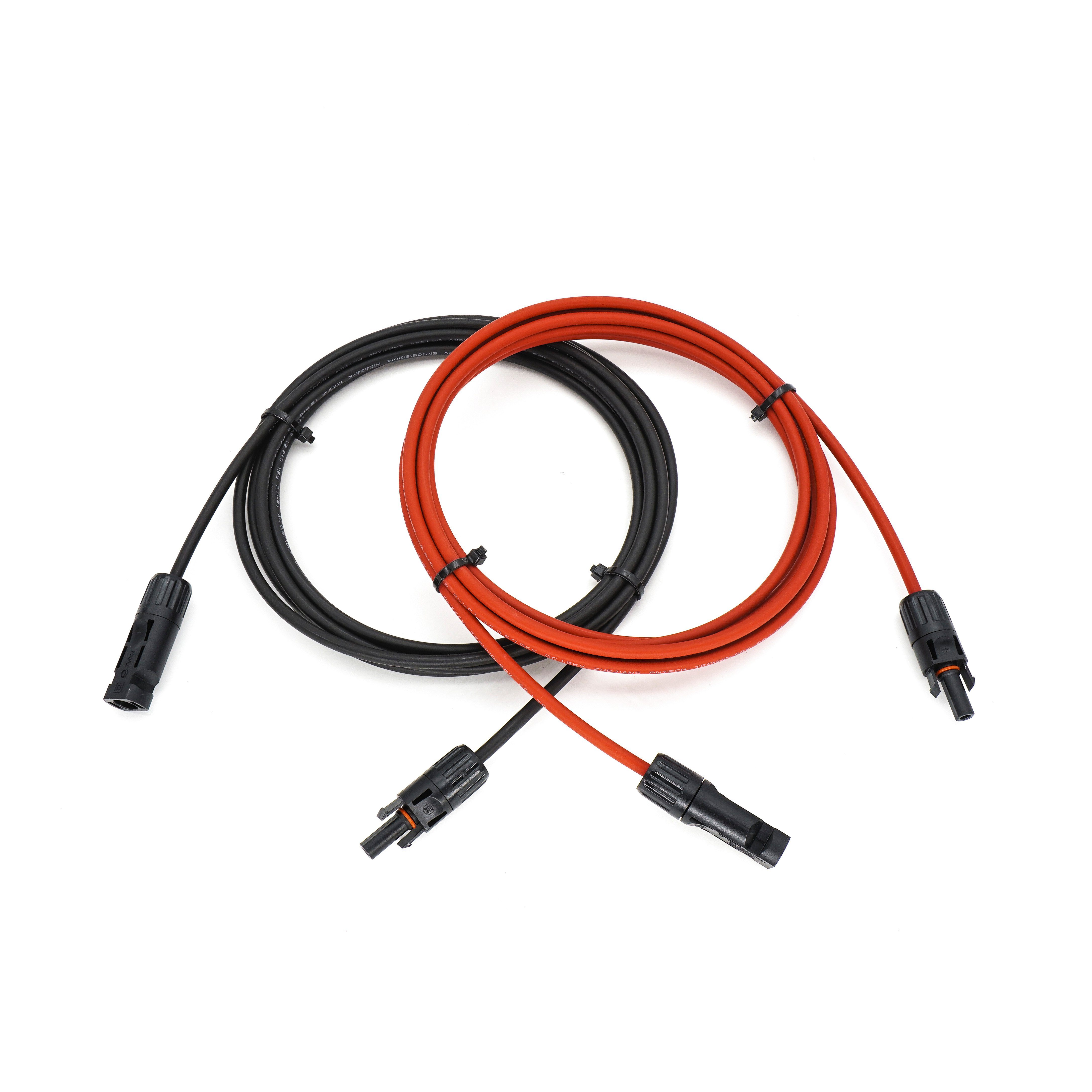 SolarMars Solarkabel Verlängerung Modulkabel, mit MC4 Stecker, H1Z2Z2-K Solarmodul PV Kabel 4mm²/6mm (500 cm), Rot+Schwarz