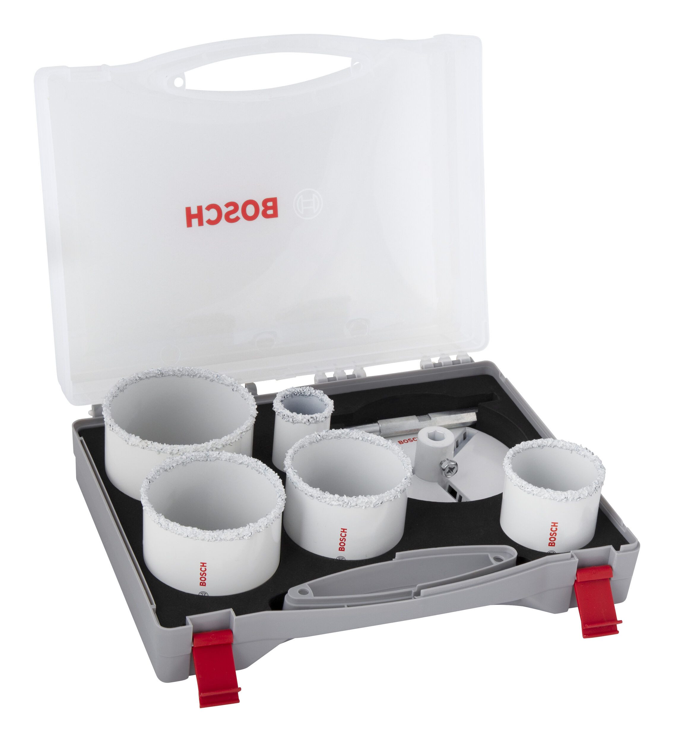 BOSCH Lochsäge Line Brick and Soft Tile, 7 Teile, Brick and Soft Tile Set m. Aufsteckhalter, 33/53/67/73/83 x 60 mm
