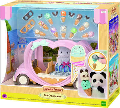 Sylvanian Families Puppen Fahrzeug Eiswagen 5651 Spielset ab 3 Jahren umbaubares Auto