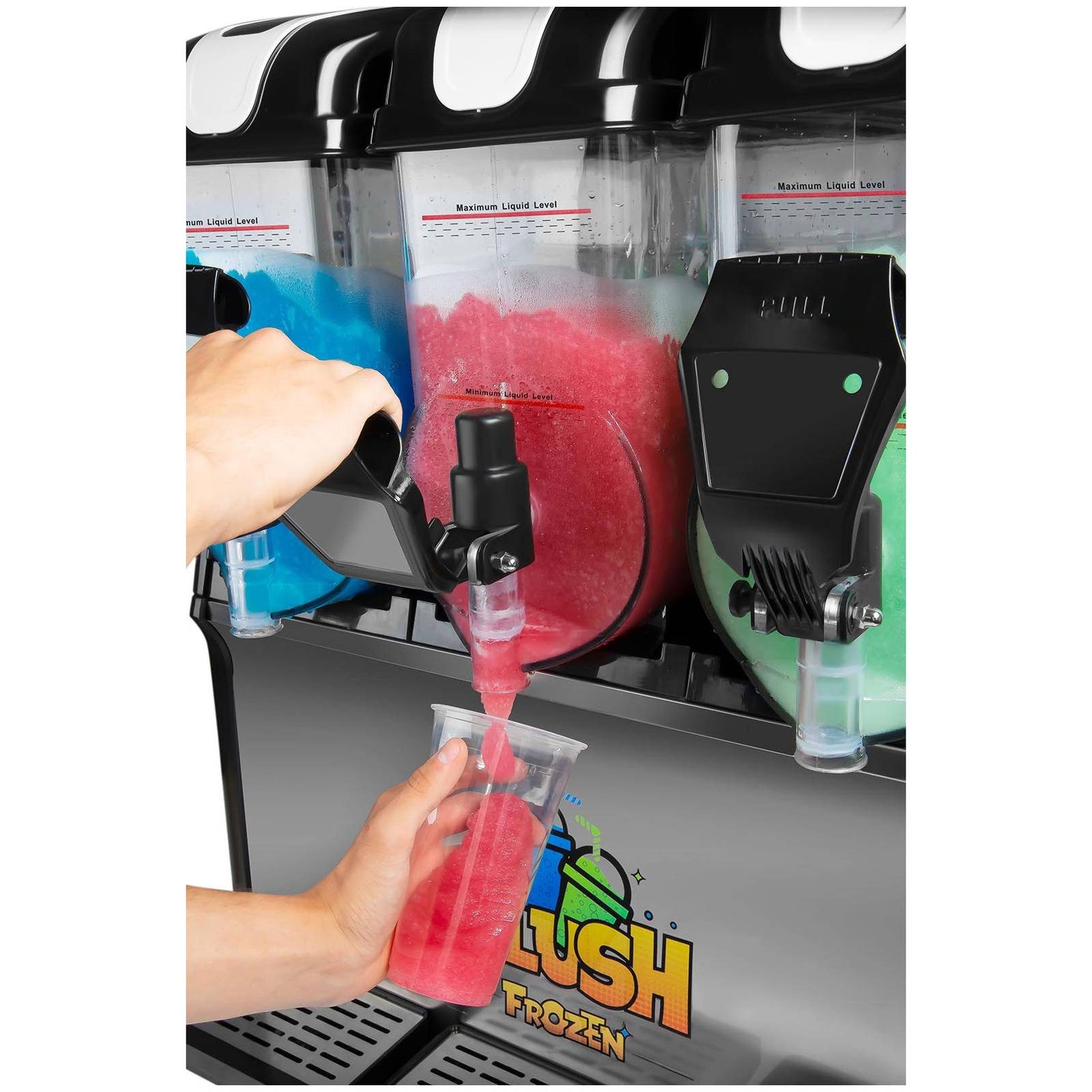 Royal Catering Slush-Eismaschine 3 x 12 L Slushmaschine Eismaschine Softeis Slusheis Gastronomie, 980 W – Bild 4 von 5