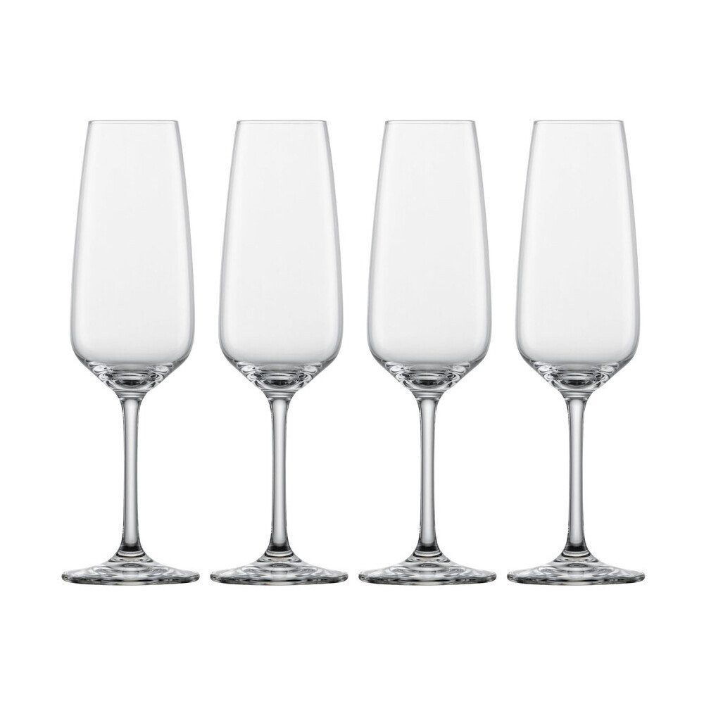 SCHOTT ZWIESEL Sektglas Sektglas 4er-Set Tulip mit Moussierpunkt klar, 4-tlg., Tritan-Kristallglas, Sektglas, 4-tlg., Ø7cm, Tritan-Kristallglas, klar