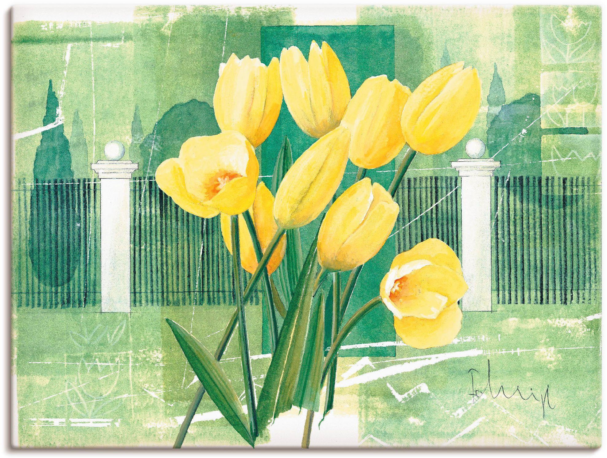 Artland Wandbild Tulpen Leinwandbild, (1 Größen Blumen oder Schlosspark, als im St), in Wandaufkleber Poster versch